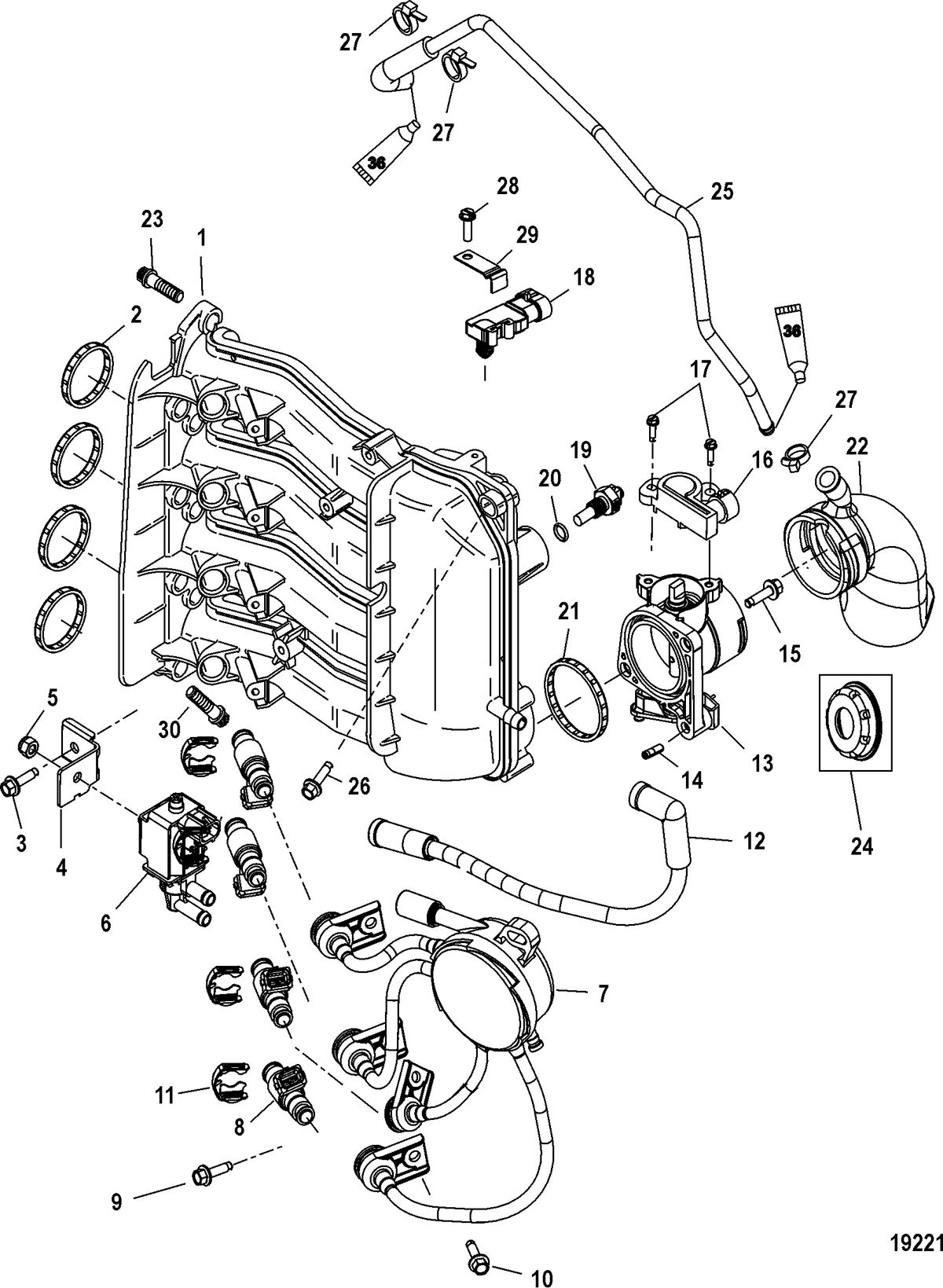 MERCURY/MARINER 40/50/60 EFI (4 CYLINDER) 4-STROKE Intake Manifold