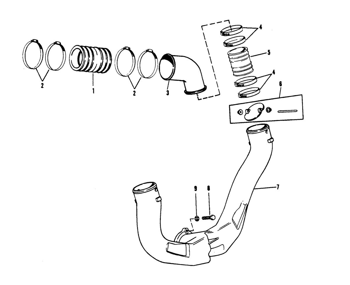 MERCRUISER 5.7L (ALPHA) (EFI-TBI)5.7L (BRAVO) (EFI-TBI) ENGINE EXHAUST SYSTEM