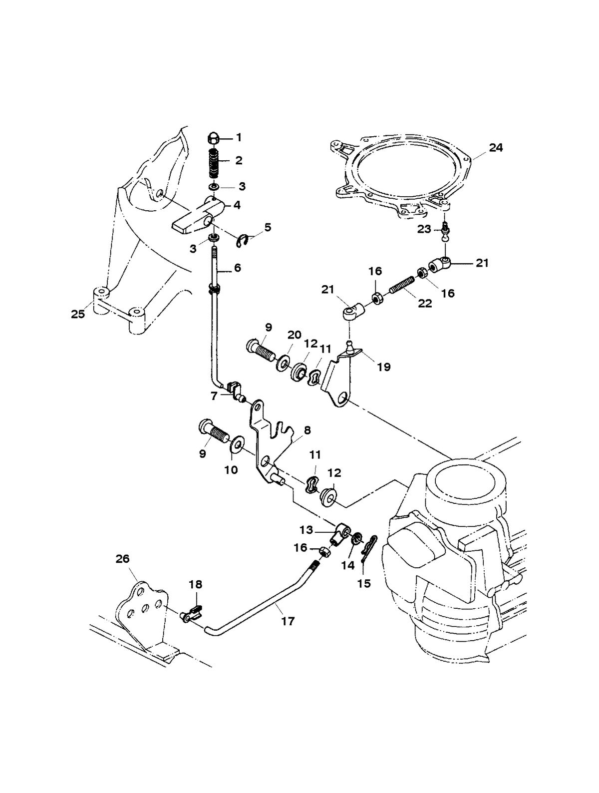 MARINER 30 H.P. (2 CYL./430 CC) STARTER LOCK
