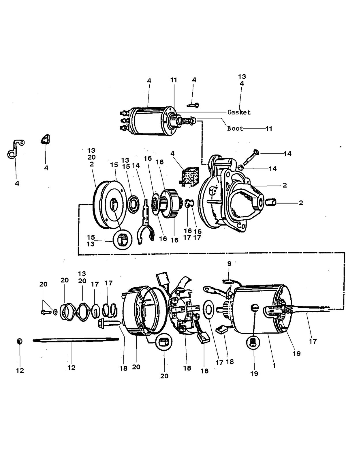MERCRUISER 450 H.P. (454 CID) 7.4L ENGINE STARTER ASSEMBLY (50-808011A1)
