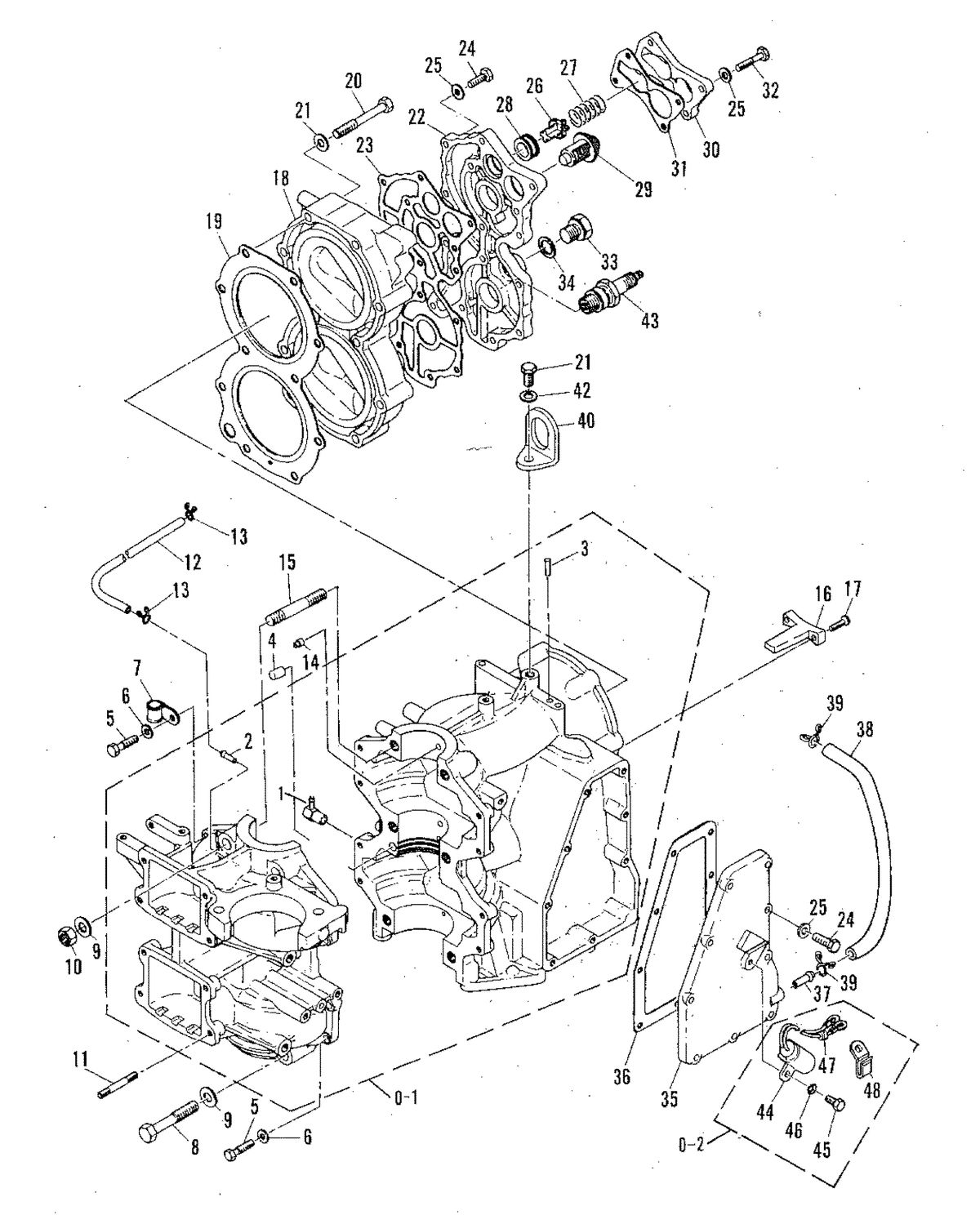 MARINER MARINER 60 CRANKCASE AND CYLINDER HEAD