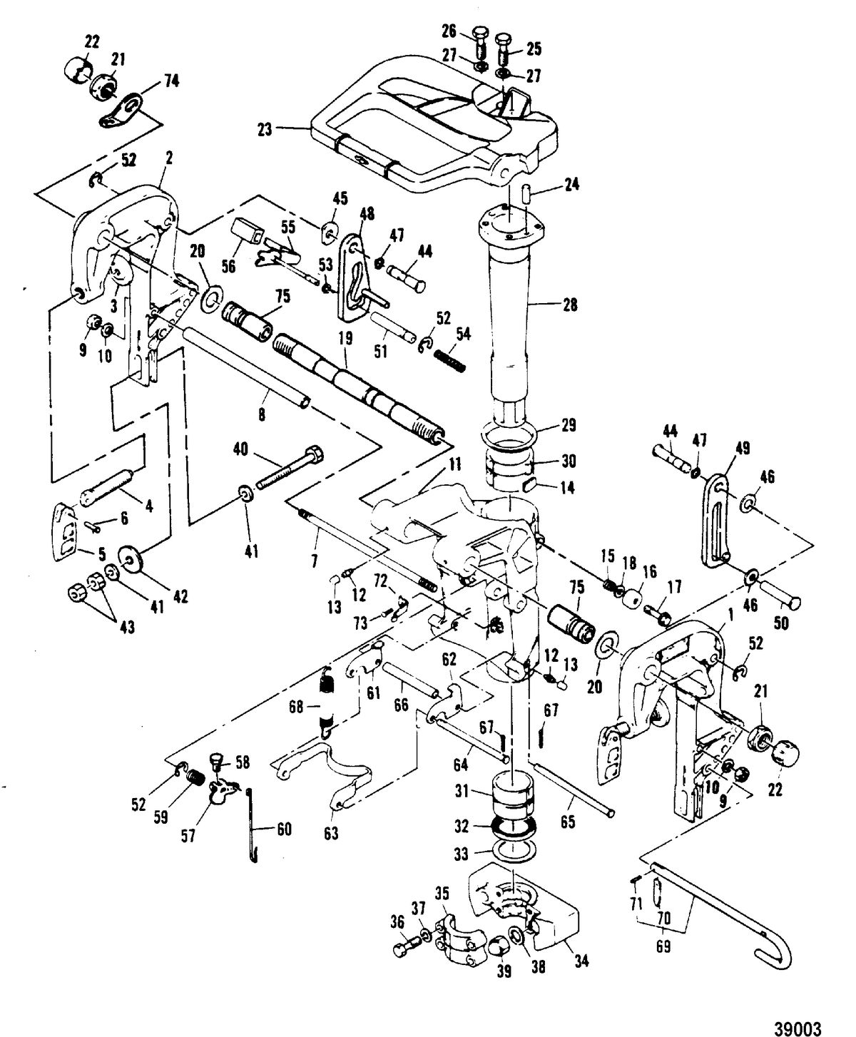 MARINER 40 HP CLAMP AND SWIVEL BRACKET(MANUAL AND ELECTRIC)