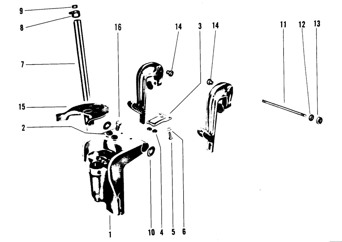 RACE OUTBOARD 25 XS SWIVEL BRACKET ASSEMBLY