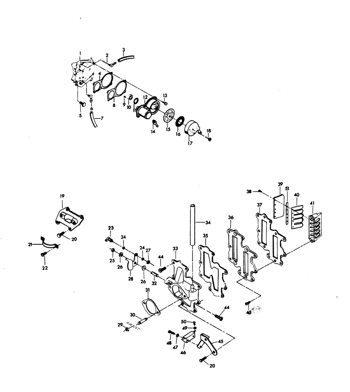 CHRYSLER 100 H.P. FUEL PUMP AND REED PLATE