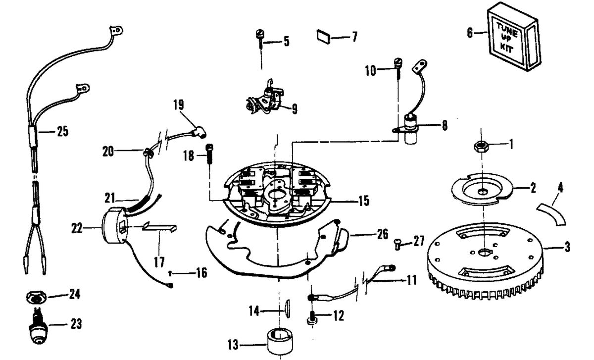 FORCE 9.9/15 H.P. IGNITION SYSTEM (84A THRU 87A MODELS)
