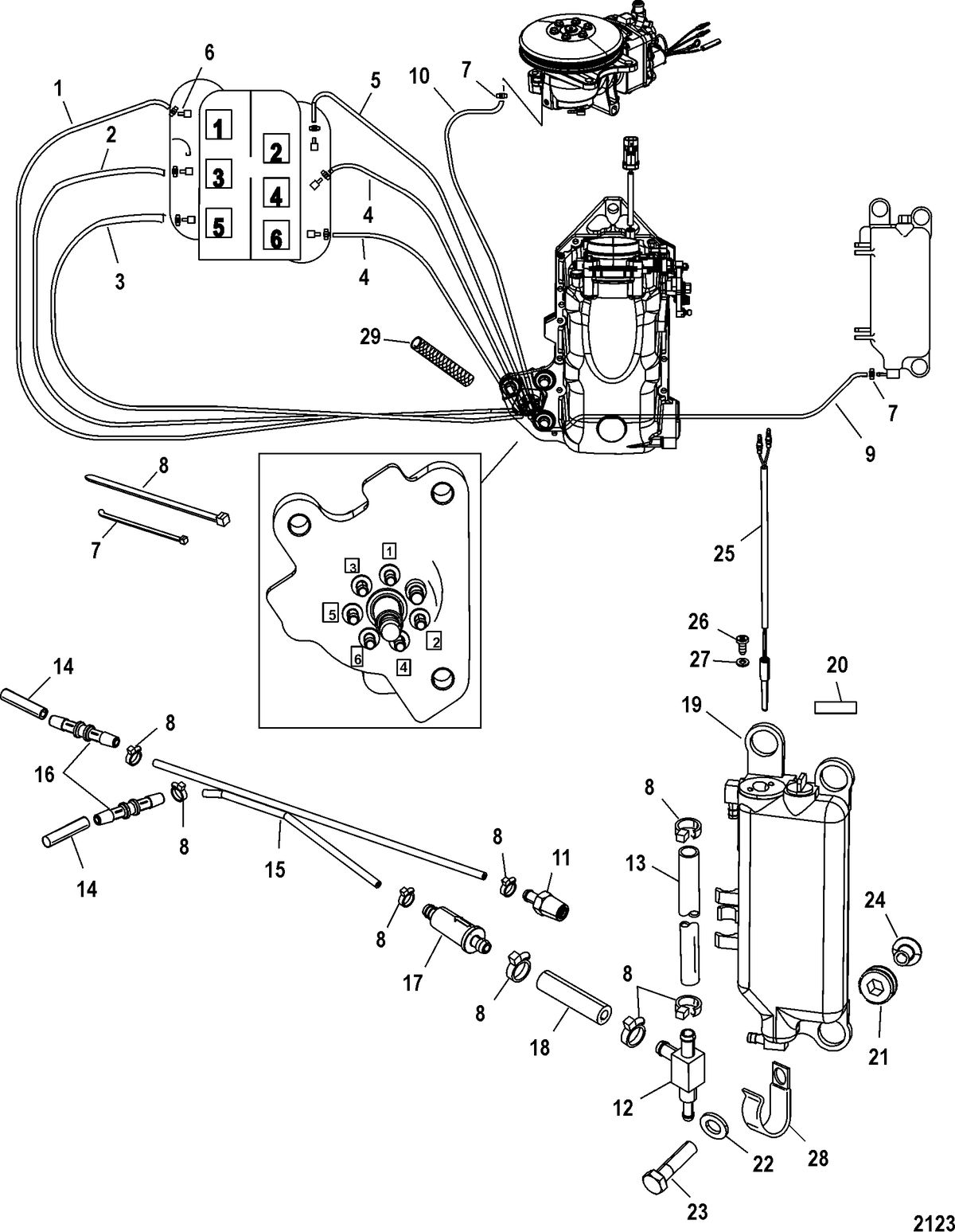 RACE OUTBOARD 200XS DFI (2.5L) Oil Injection Components