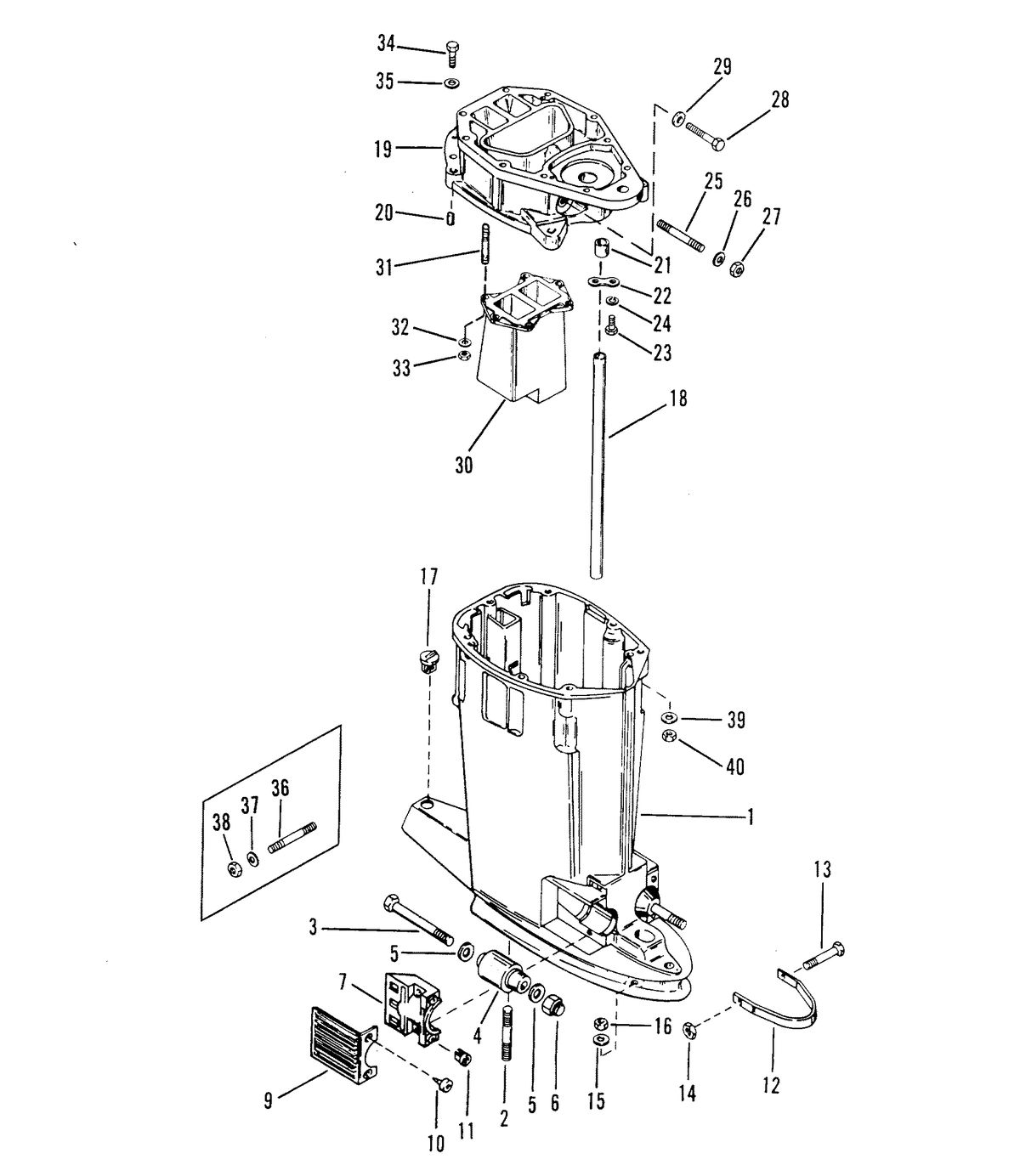 RACE OUTBOARD 2.4L EFI / 2.4L EFI OFFSHORE DRIVE SHAFT HOUSING STANDARD