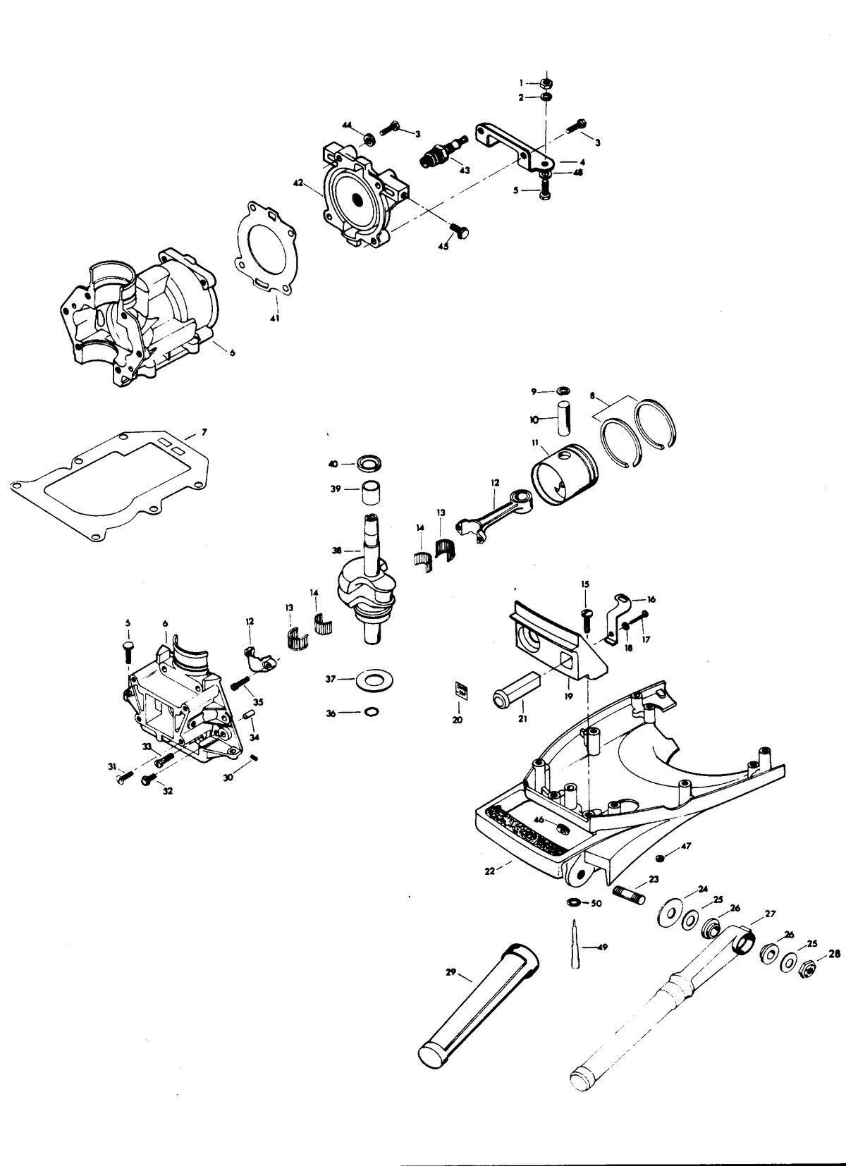 CHRYSLER 4 H.P. POWER HEAD AND SUPPORT PLATE