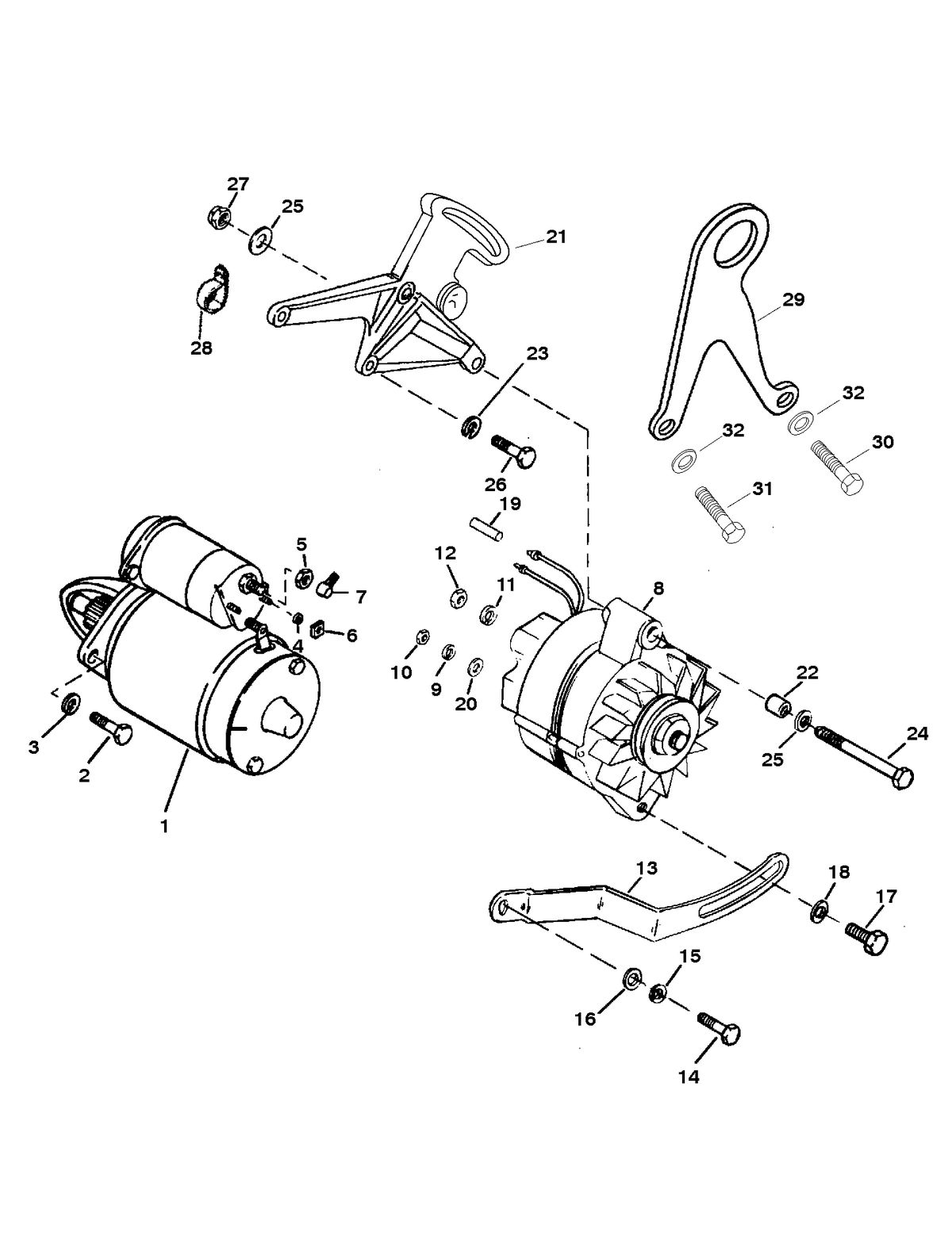 MERCRUISER 600SC GEN IV & V ENGINE STARTER AND ALTERNATOR