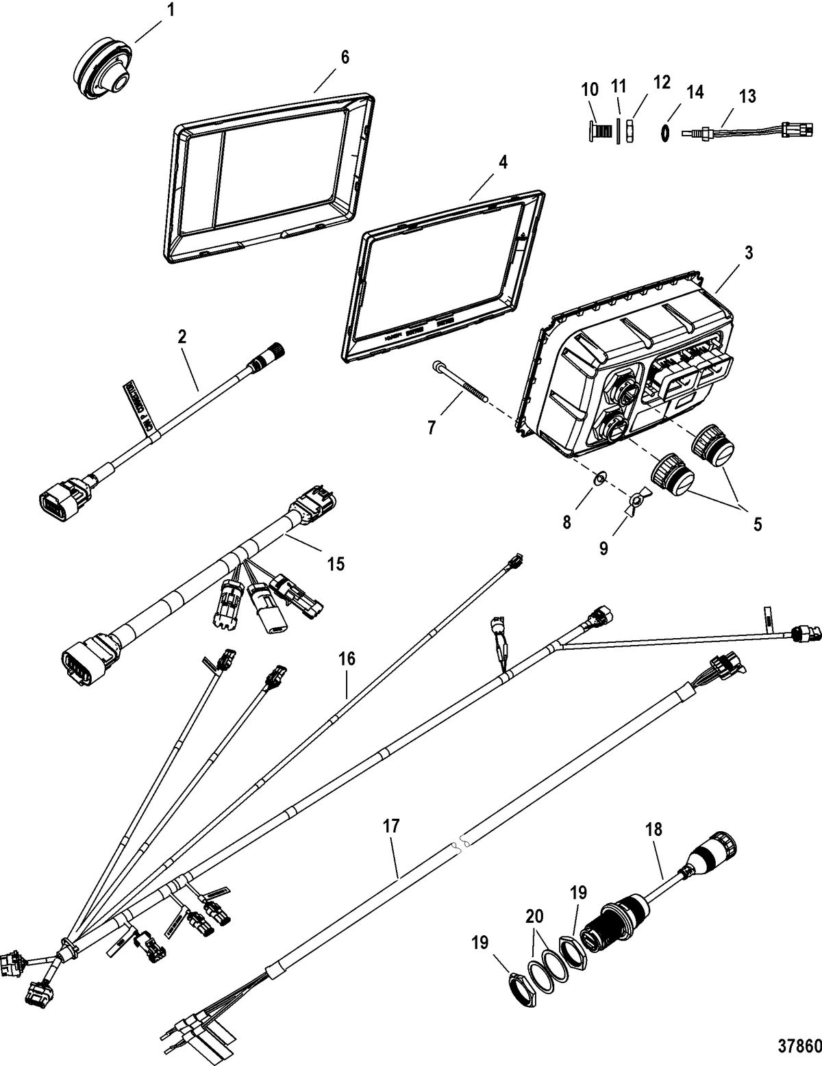 ACCESSORIES INSTRUMENTATION-GAUGES AND COMPONENTS VesselView Kit, Mercury Racing Edition