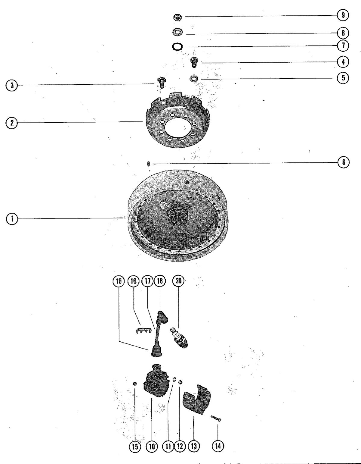 MERCURY MERC 200 FLYWHEEL AND IGNITION COIL