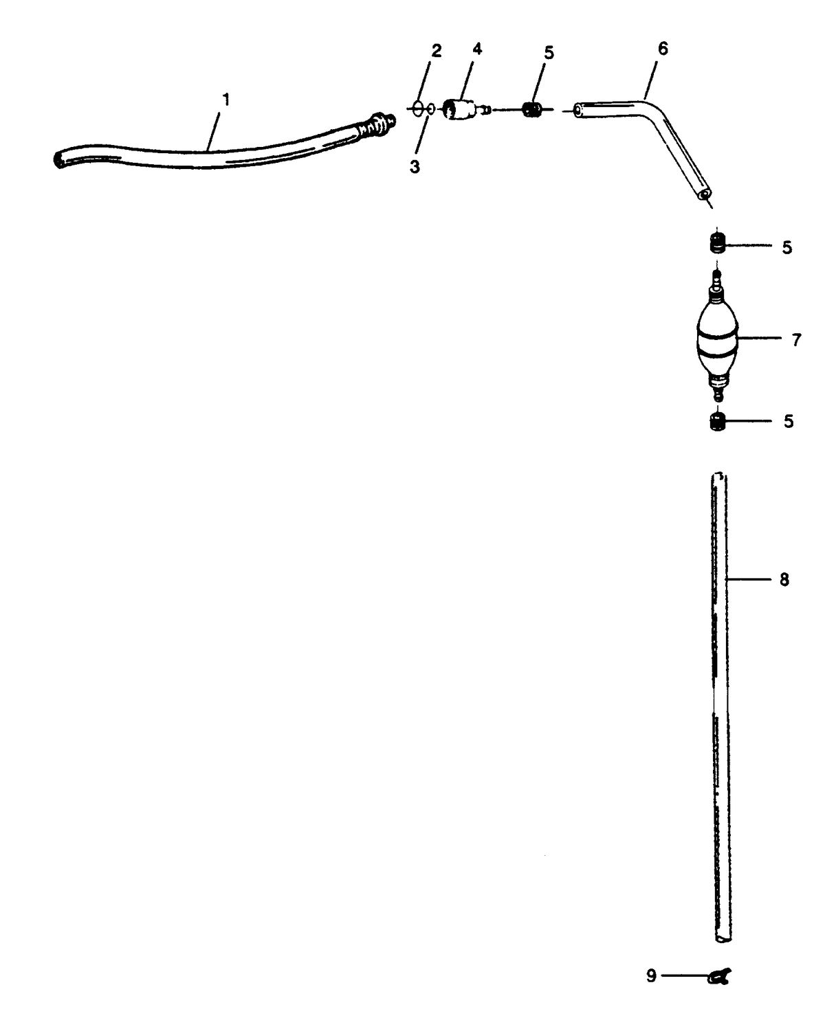 FORCE FORCE 1989 85 H.P. "E" MODELS FUEL LINE