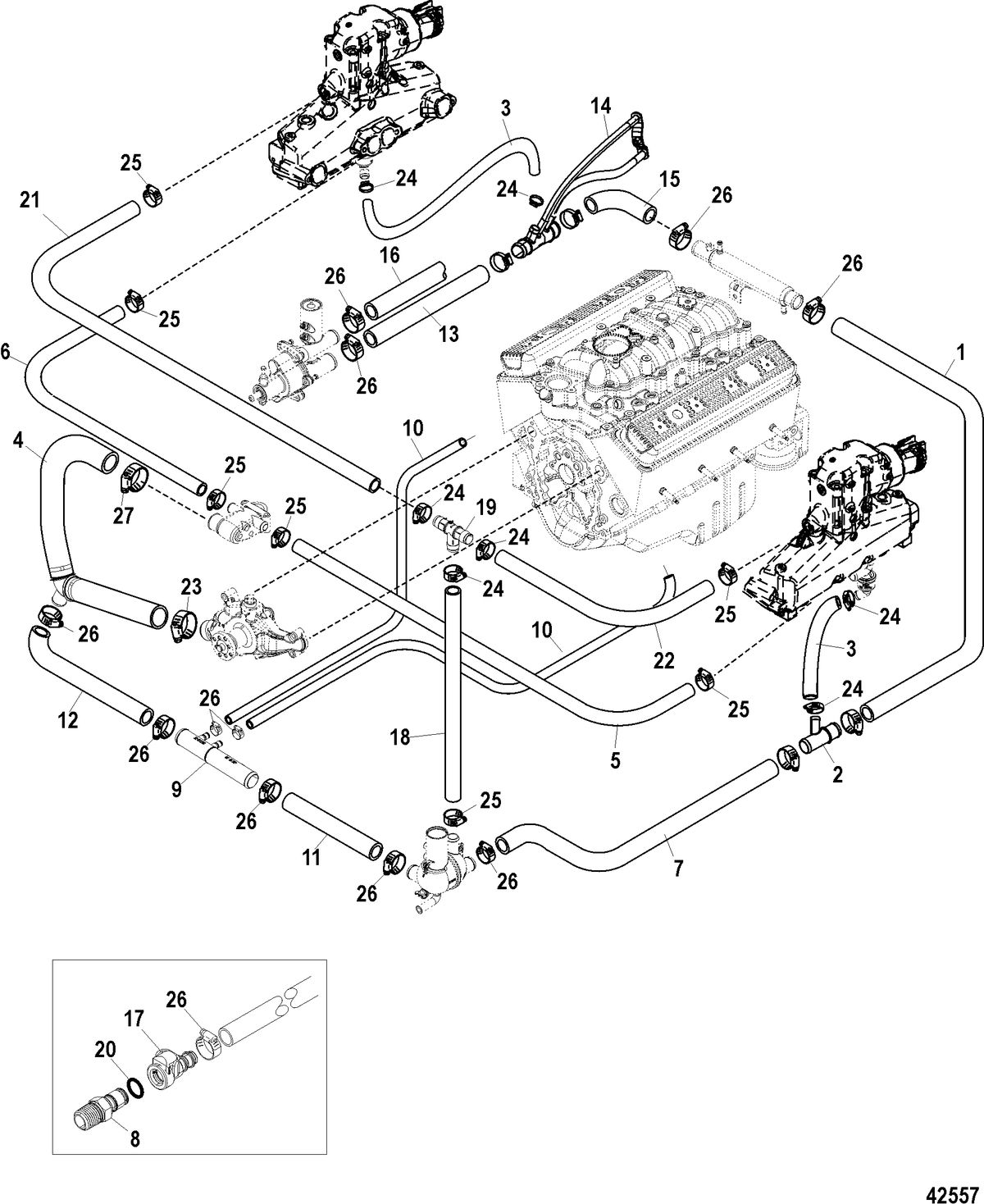 MERCRUISER 5.7L MPI TOWSPORT WITH GEN III Standard Cooling System