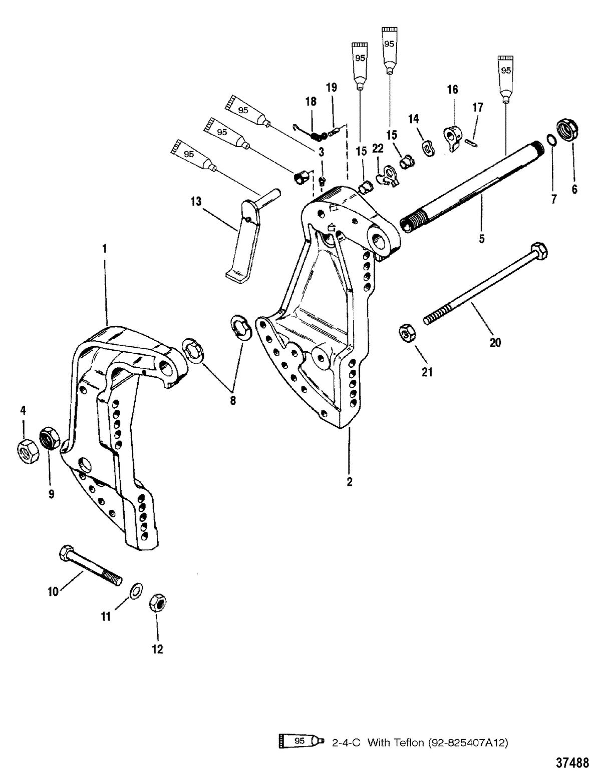 MERCURY/MARINER 150/175/200 (EFI) TRANSOM BRACKETS(S/N-0G589999 & BELOW)