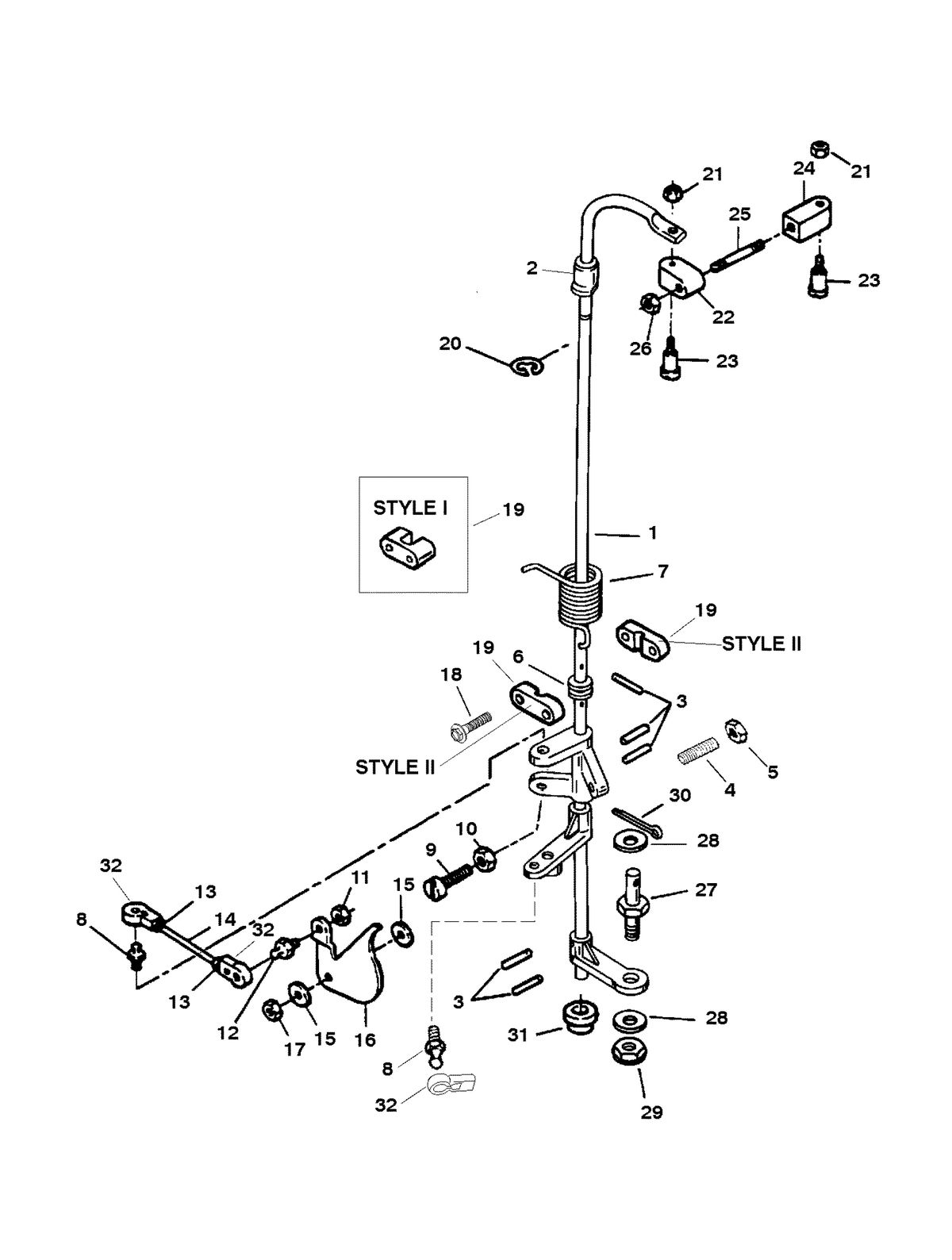 SPORTJET SPORT JET 120 XR TOWERSHAFT AND THROTTLE LINKAGE