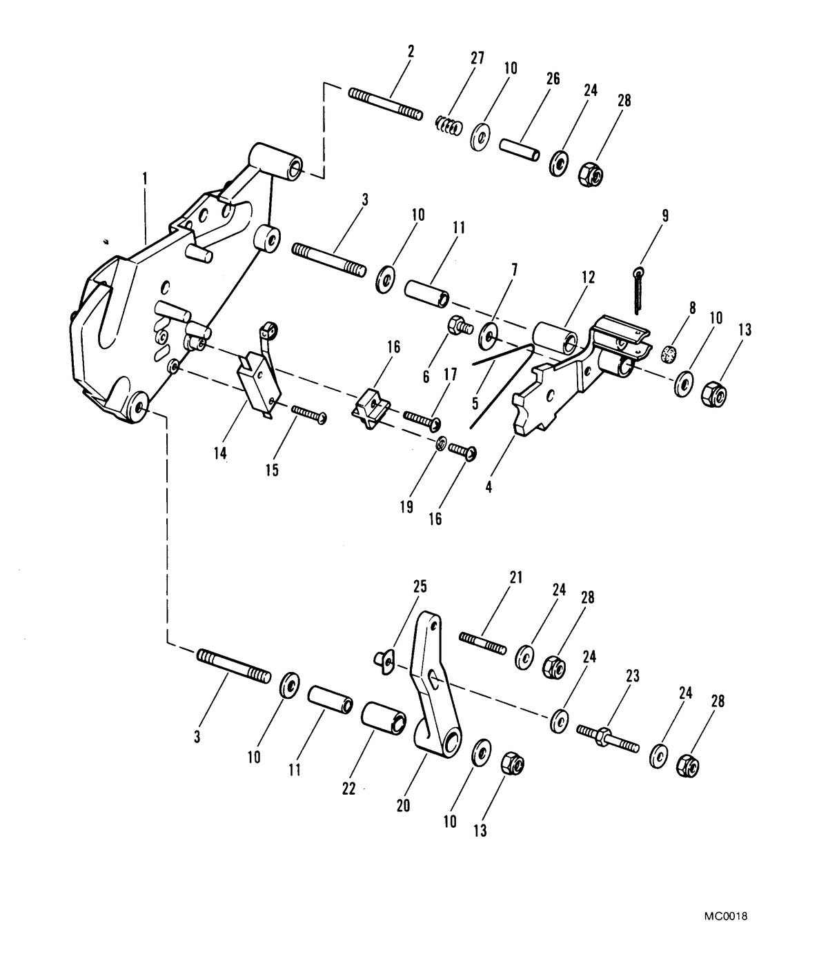 MERCRUISER 320 H.P. E.F.I ALPHA ONE ENGINE SHIFT BRACKET