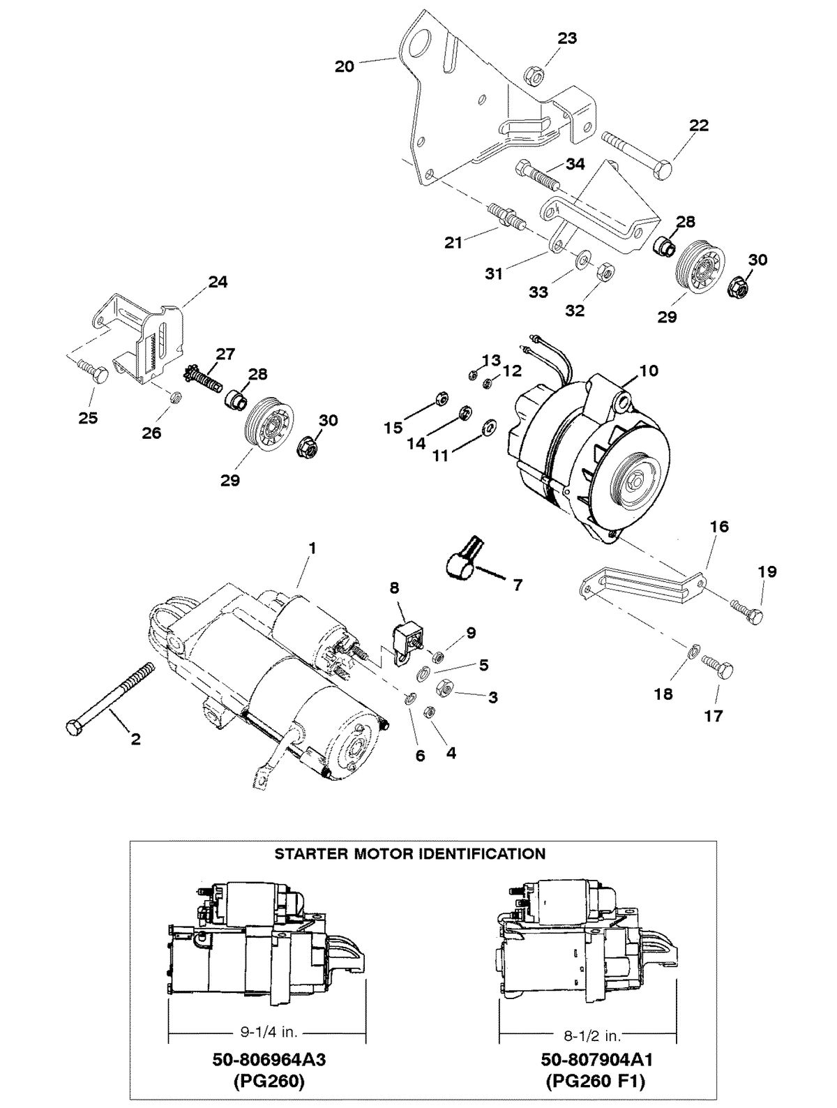 MERCRUISER 350/6.2L BLACK SCORPION SKI (GEN+) ALTERNATOR (MANDO) AND STARTER