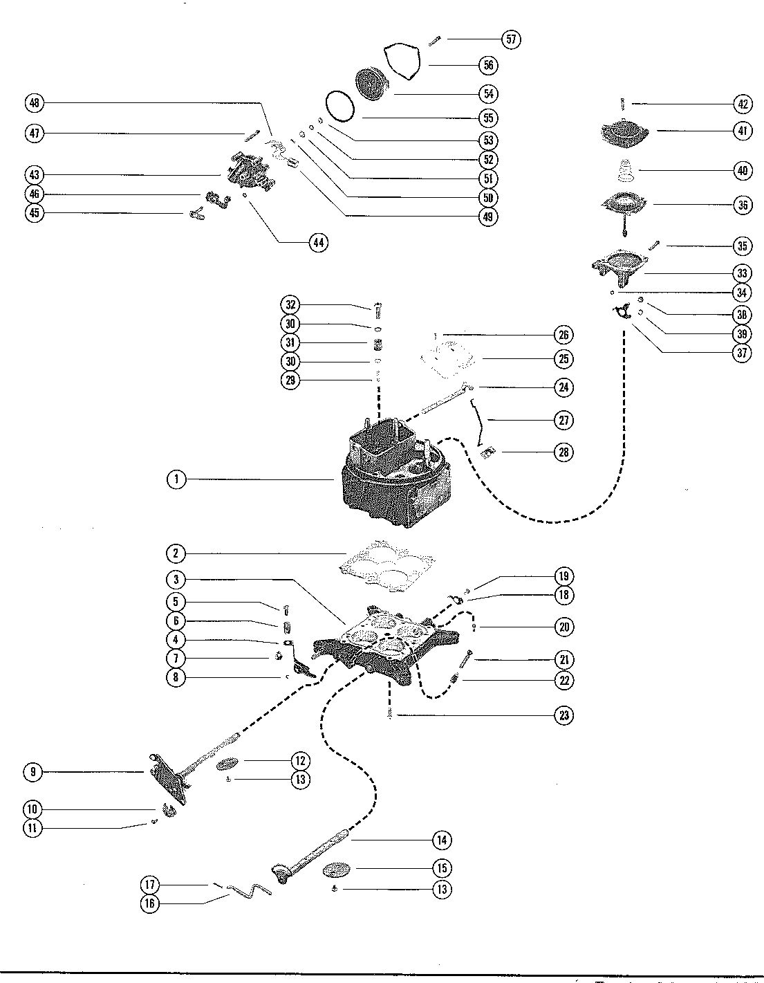 MERCRUISER 215 ENGINE CARBURETOR ASSEMBLY