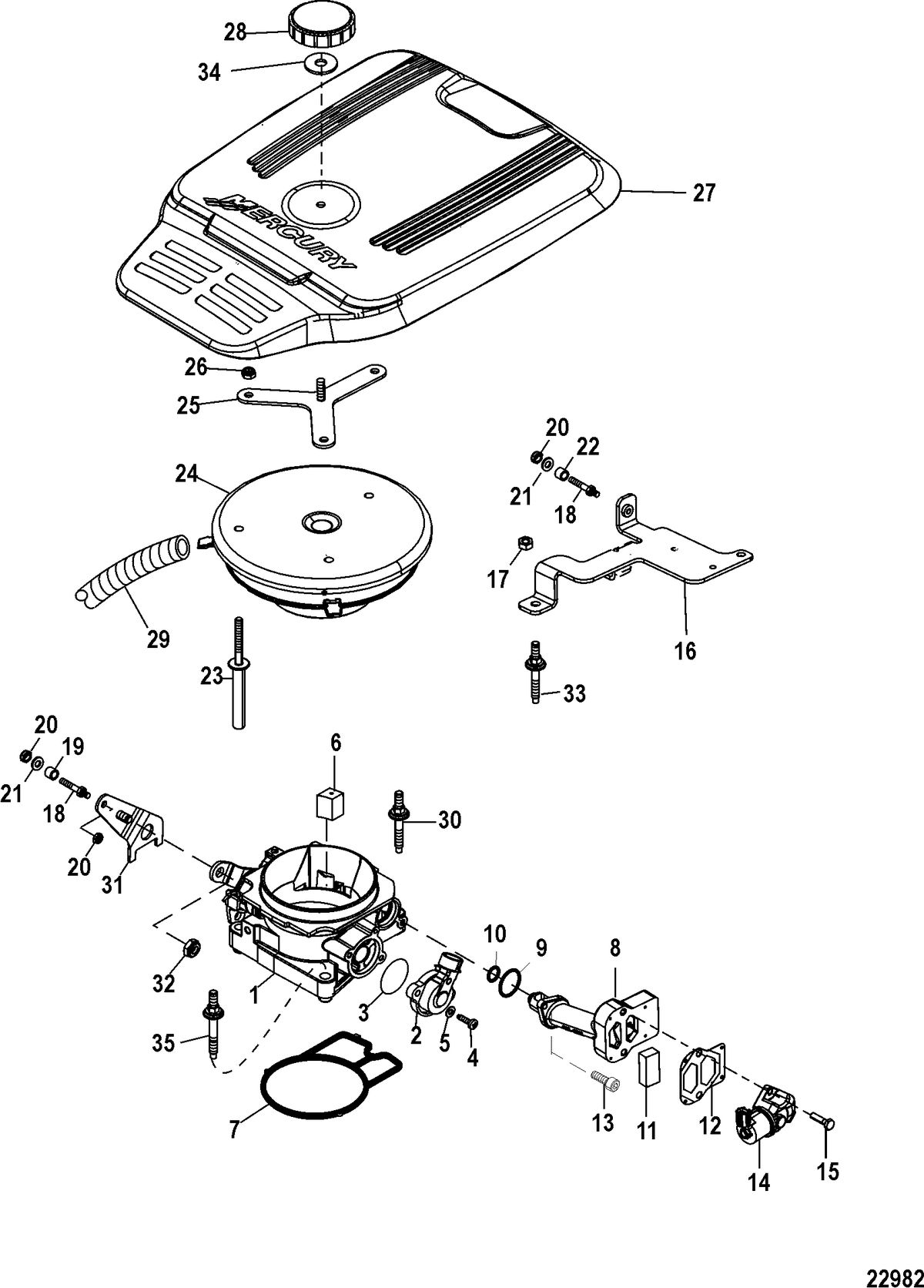 MERCRUISER 4.3L MPI ALPHA/BRAVO Throttle Body
