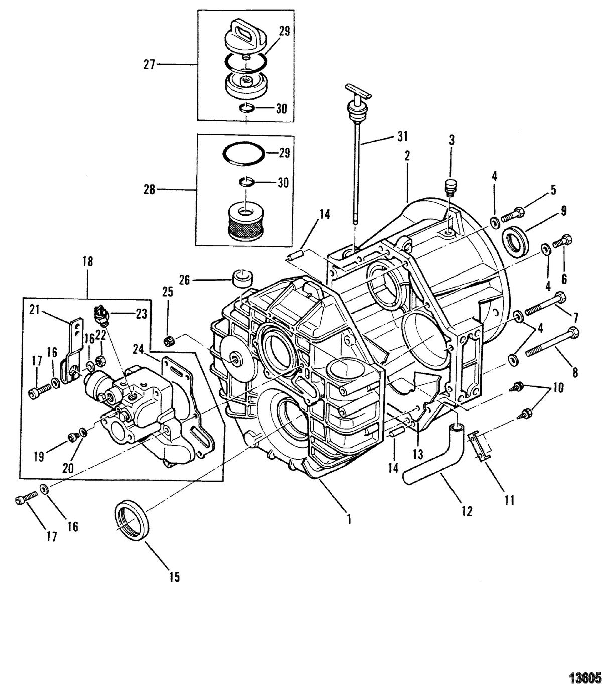 MERCRUISER 530 D-TA / 636 D -TA D183 TURBO AC/D219AC Transmission Assembly(Hydraulic Transmission)