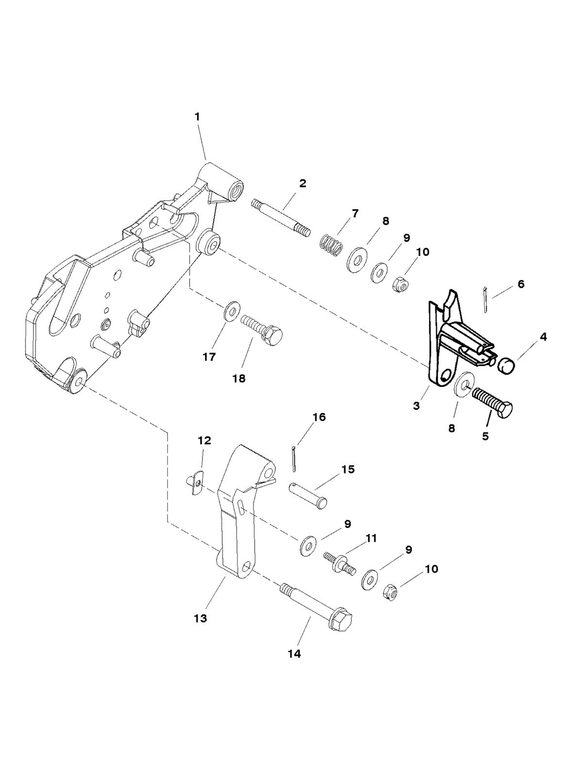 MERCRUISER 350 MAG MPI BRAVO SHIFT BRACKET