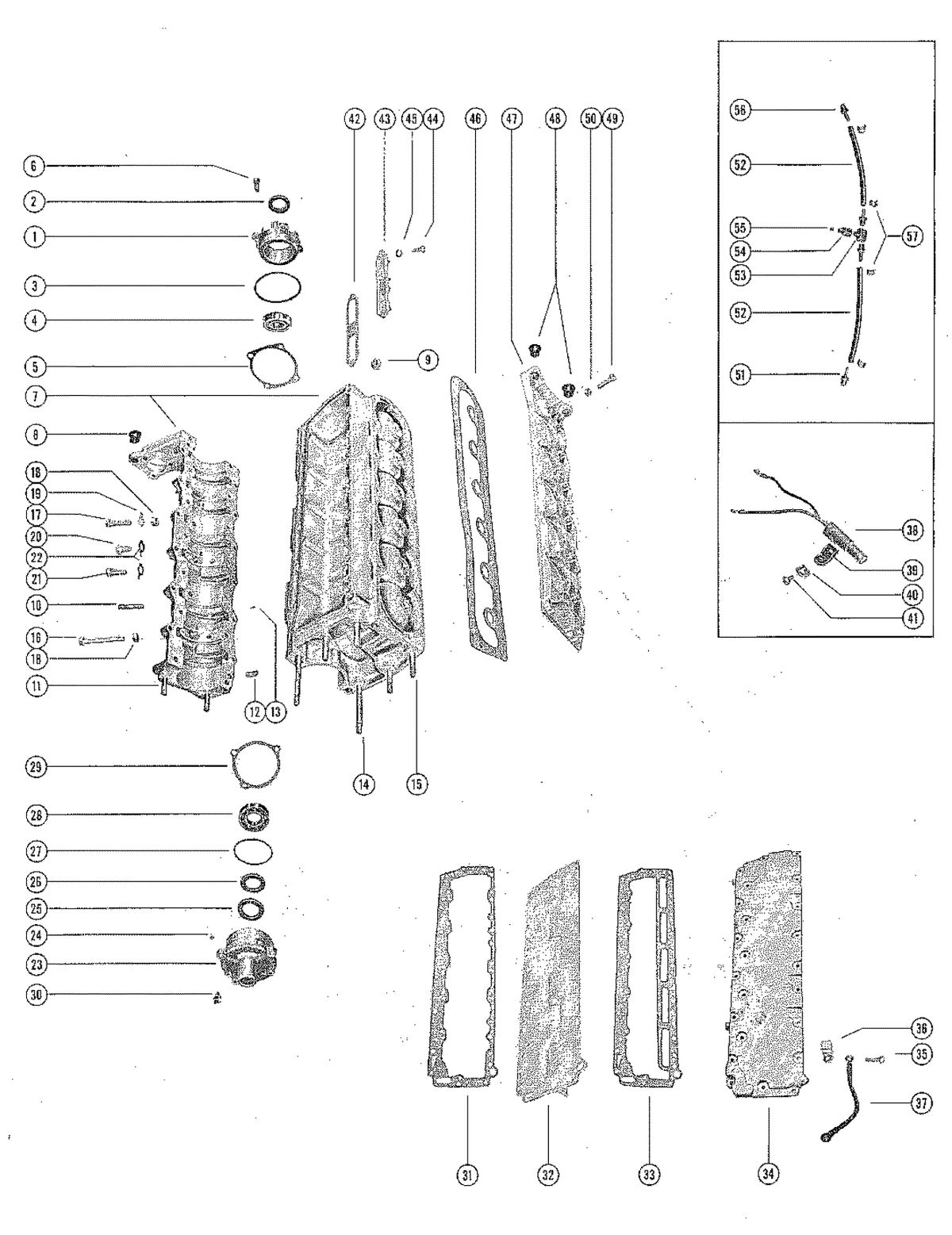 MERCURY MERC 850E CYLINDER BLOCK AND CRANKCASE ASSEMBLY (MERC 850E)
