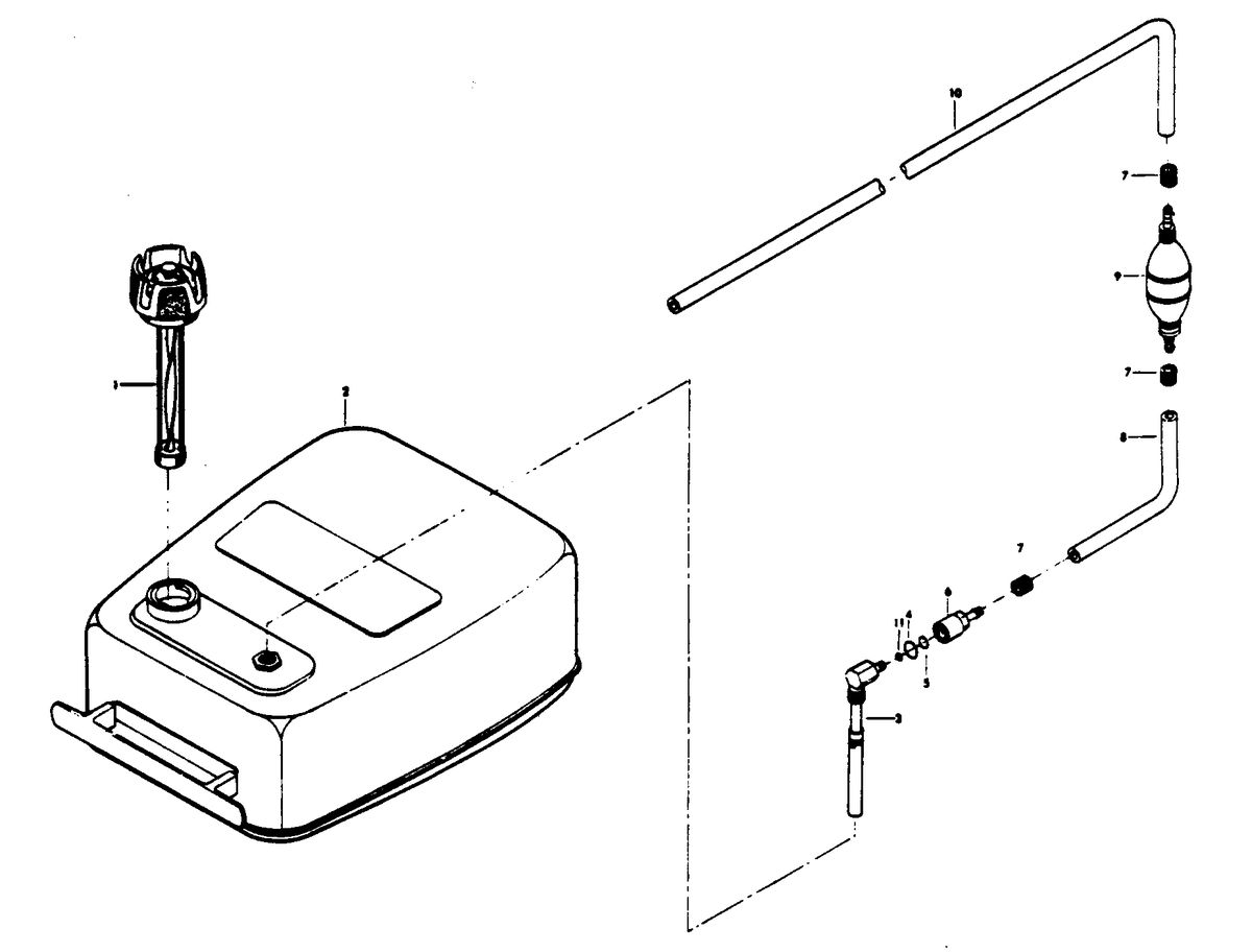 CHRYSLER 45 H.P. FUEL TANK AND LINE