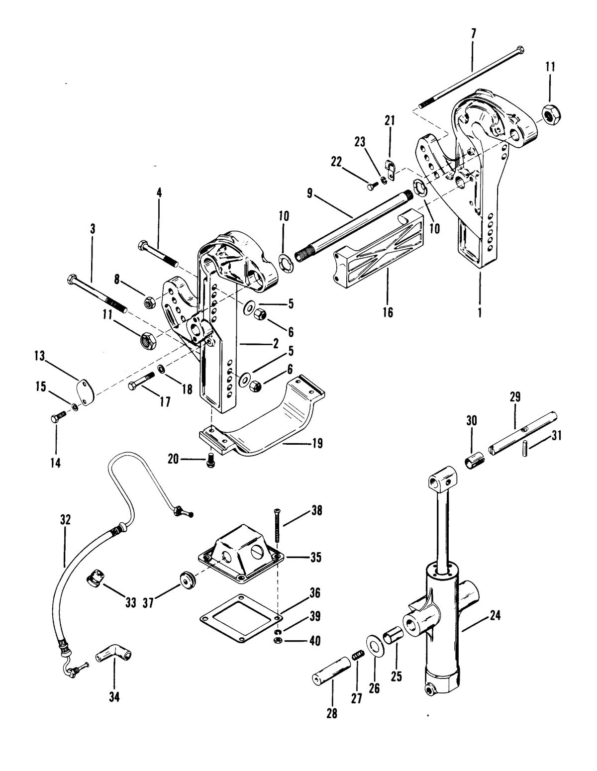 RACE OUTBOARD MOD-VP TRANSOM BRACKETS