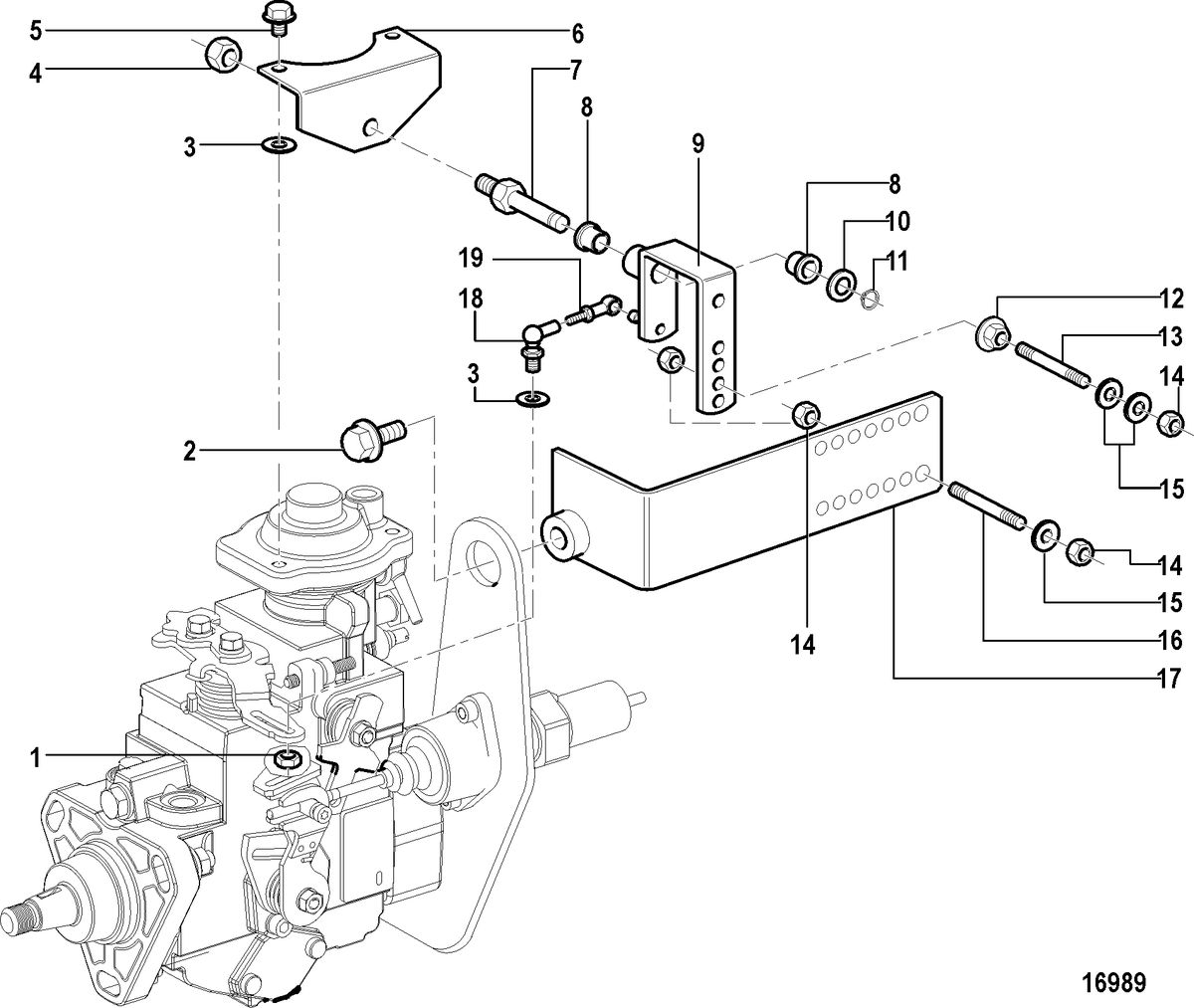 MERCRUISER CUMMINS/MERCRUISER 4.2 UNIFICATION Injection Pump Mounting(All Mechanical Engines)
