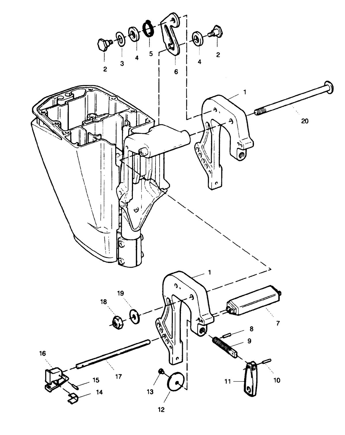 SEARS 15 H.P. 15" LEG OUTBOARD MOTOR Stern Brackets