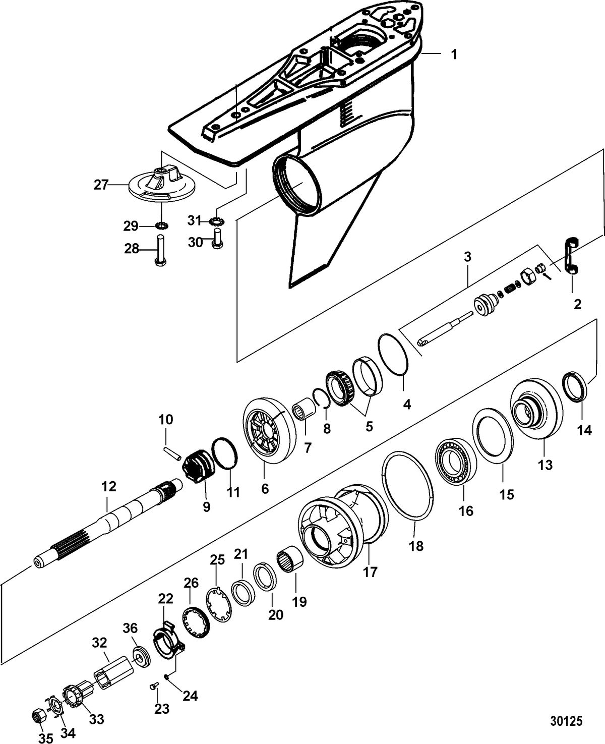 MERCRUISER VAZER Gear Housing, Propeller Shaft