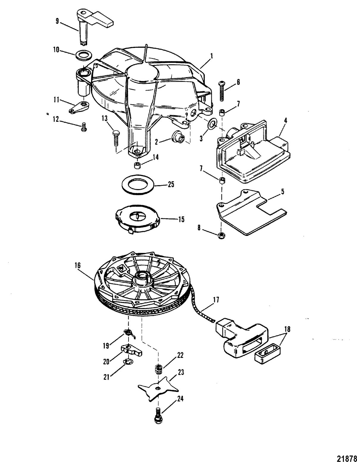 MERCURY/MARINER XR-10/MAGNUM 10/SEA PRO 10/MARATHON 10 Manual Starter(Design II)