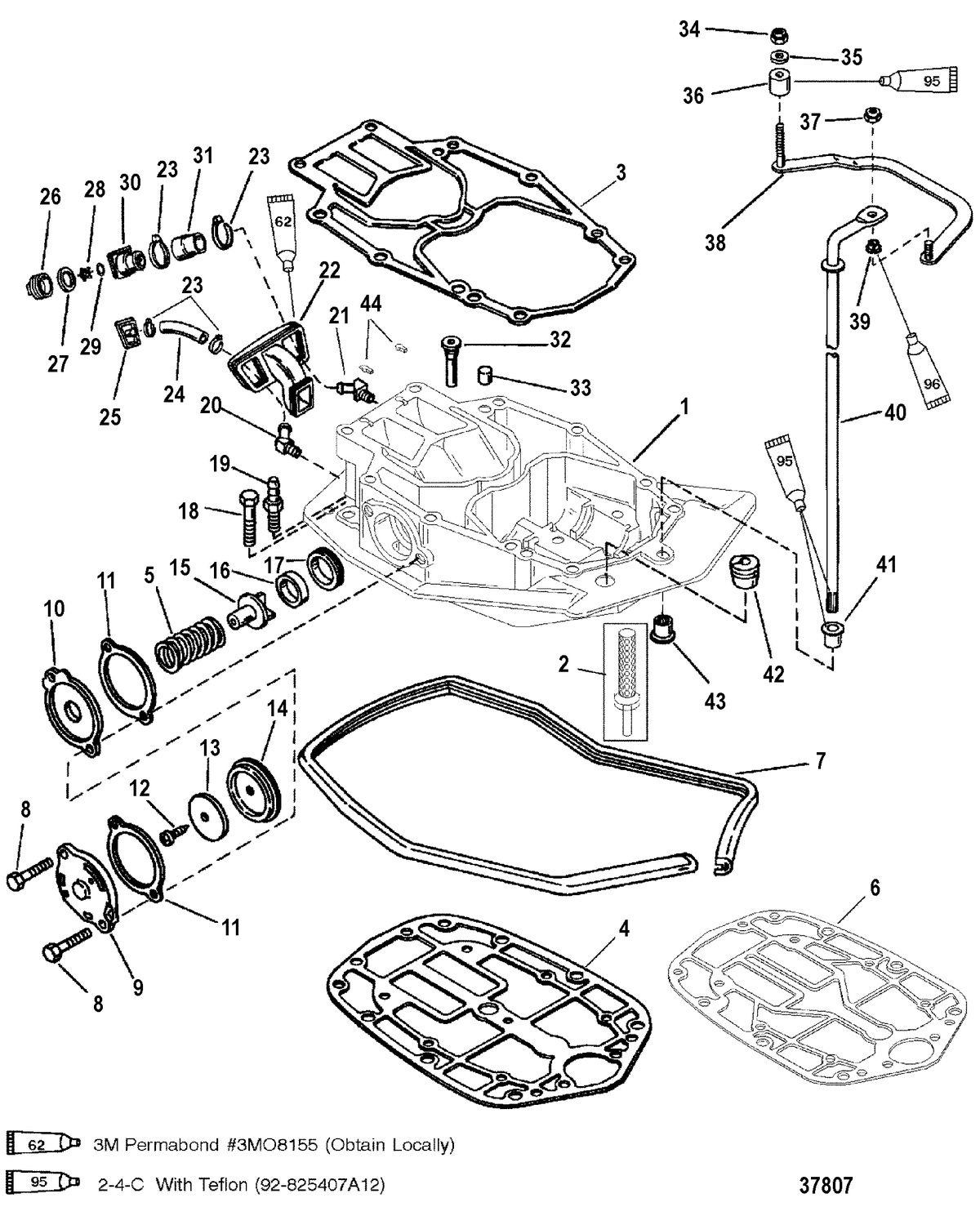 MERCURY/MARINER 225/250 EFI (3.0L) EXHAUST PLATE