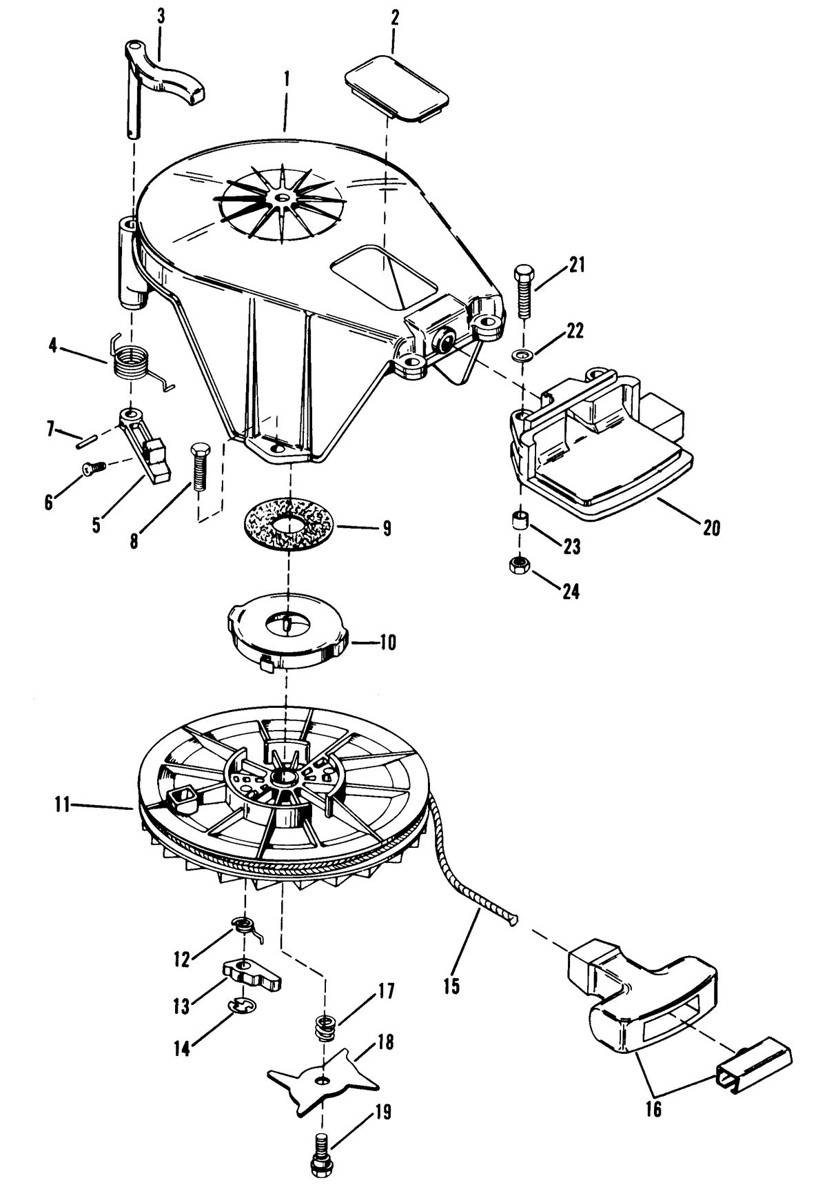 MERCURY MERCURY 18/25 STARTER ASSEMBLY,MANUAL