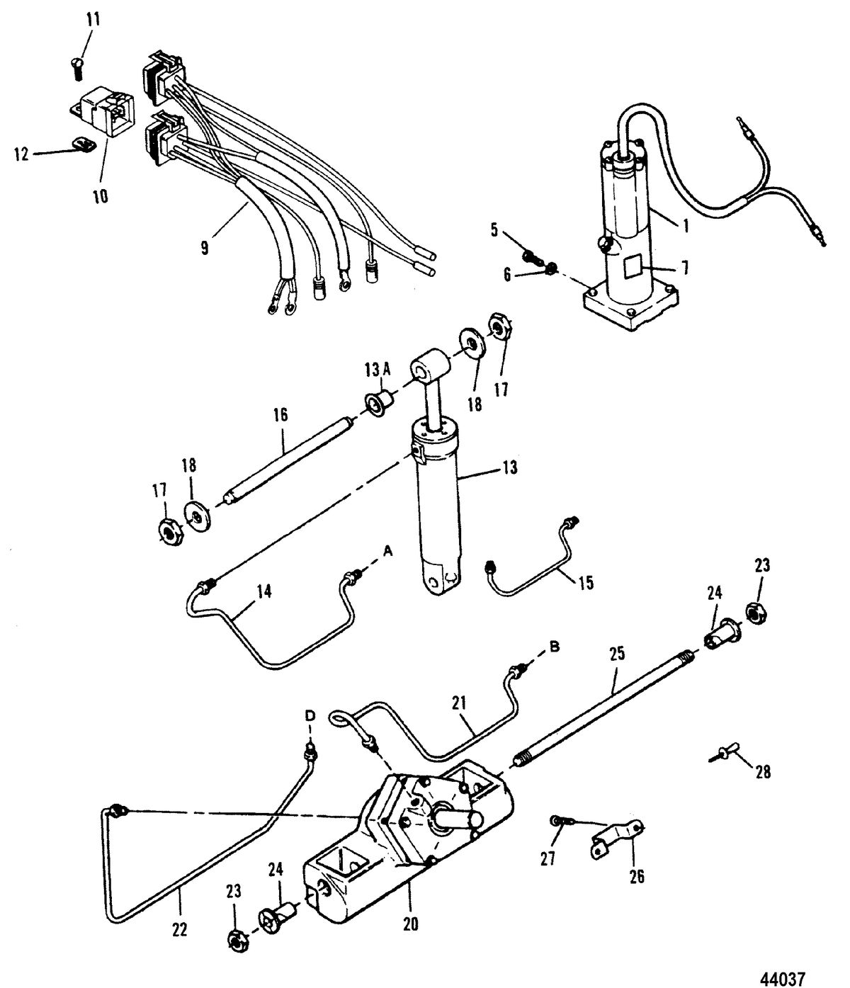 FORCE 90 HP FORCE Power Trim-Design III, With Bullet Connectors