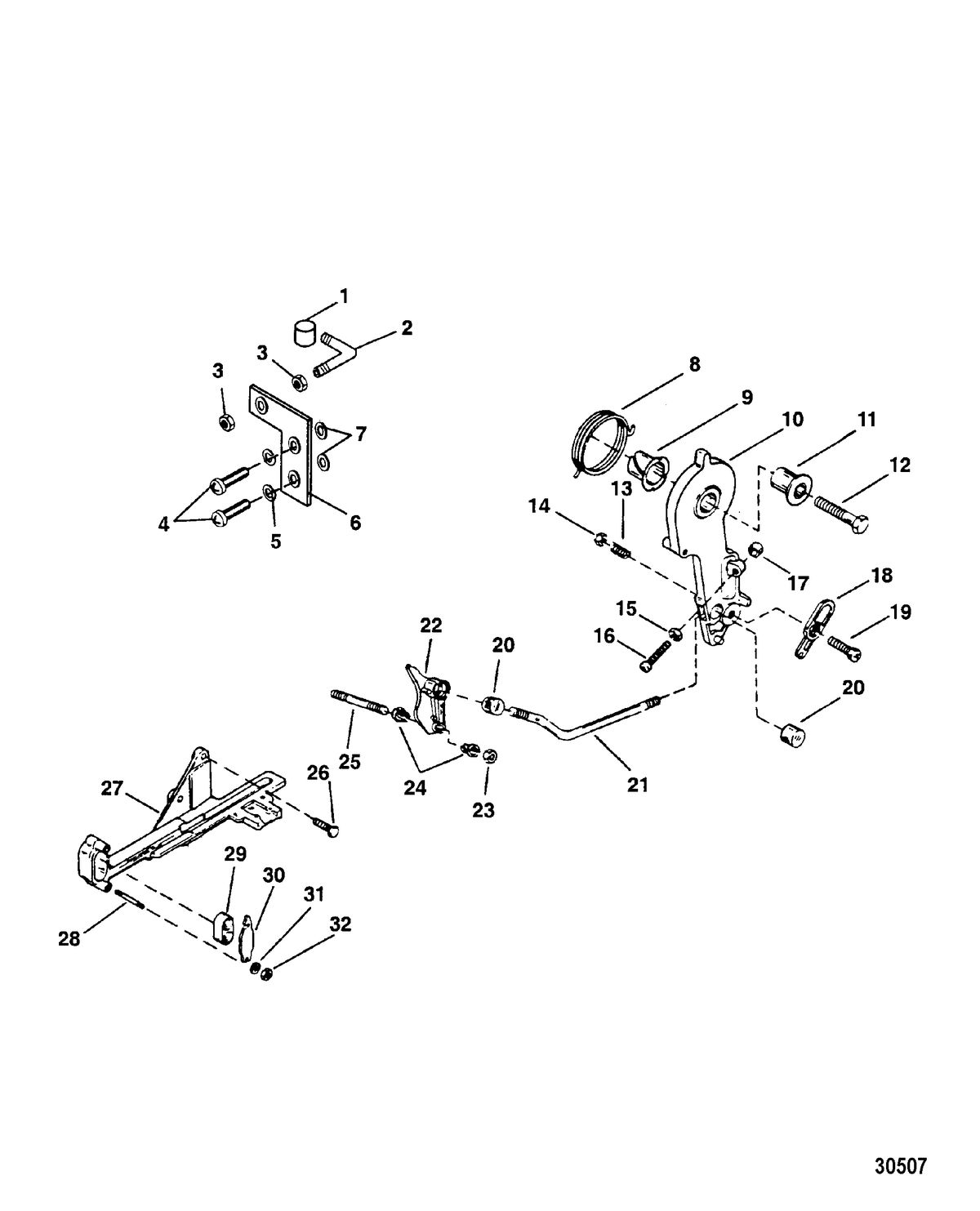 RACE OUTBOARD SST 120 S2000 CARB THROTTLE LEVER