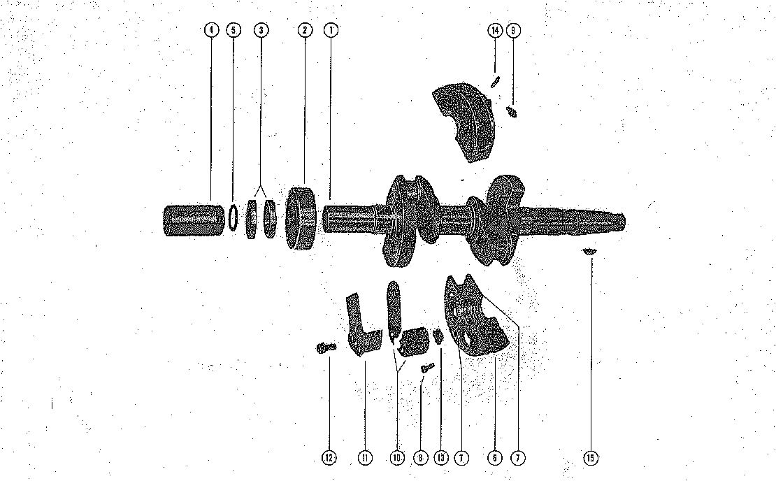 MERCURY MERC 100/150/200/250 CRANKSHAFT AND CENTER MAIN BEARING ASSEMBLY
