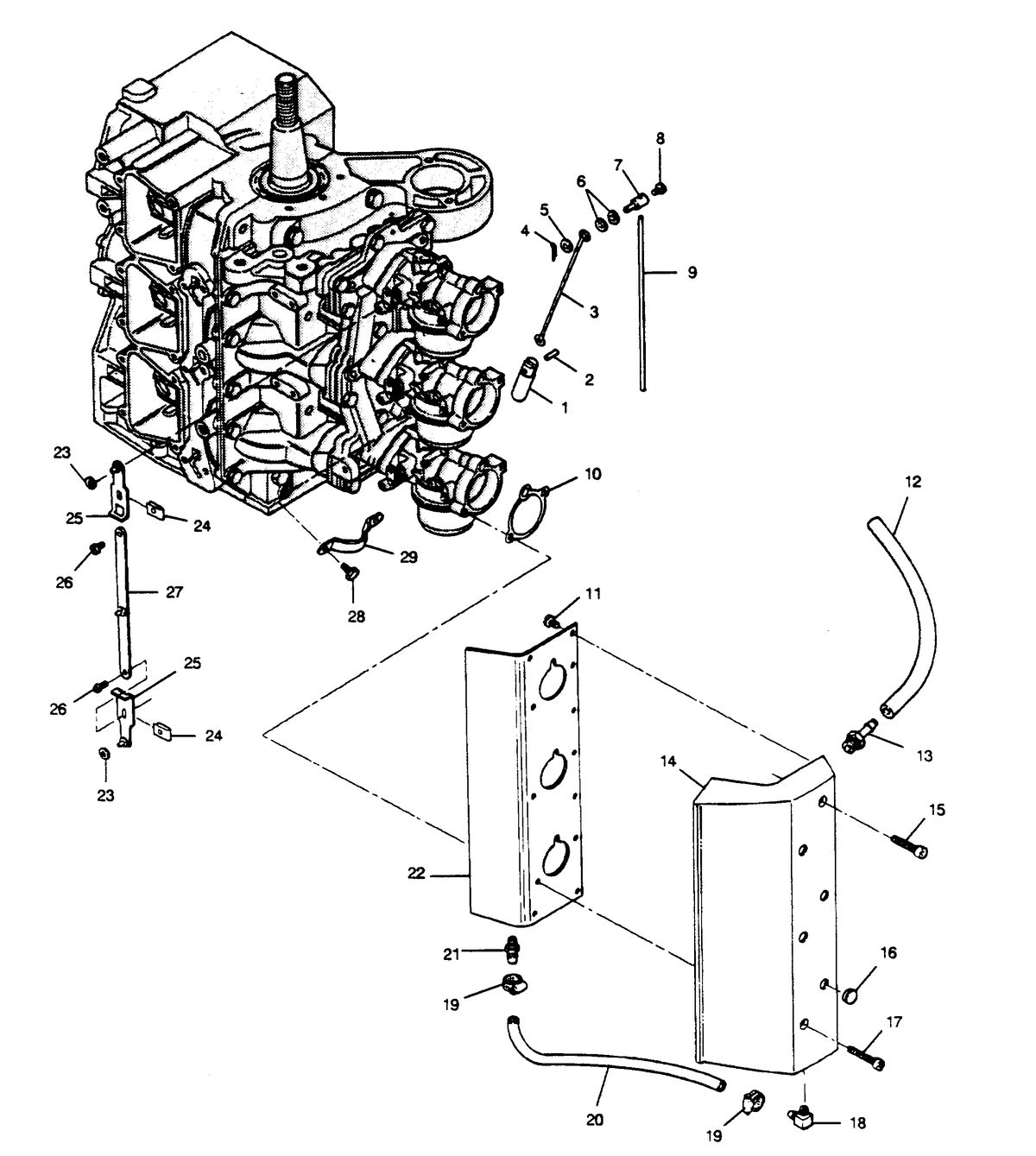 FORCE FORCE 1989 85 H.P. "B" MODEL L-DRIVE INTAKE COVER