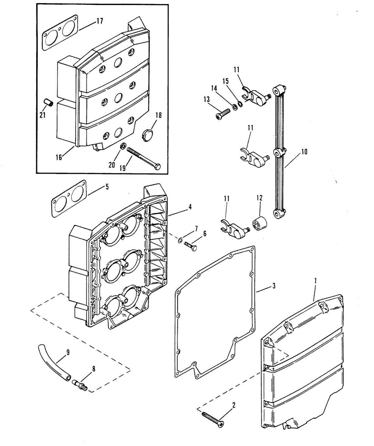 RACE OUTBOARD XR-2 / MAGNUM CHOKE PLATE AND THROTTLE LEVERS