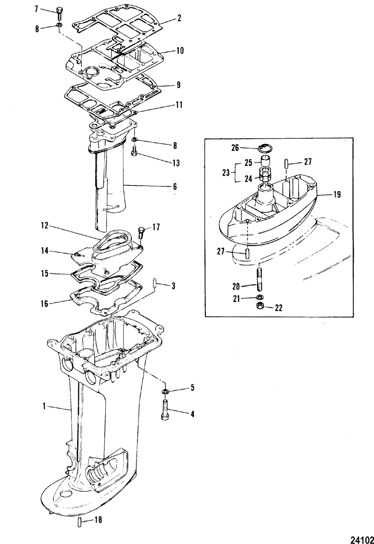 MARINER 40B HP DRIVESHAFT HOUSING