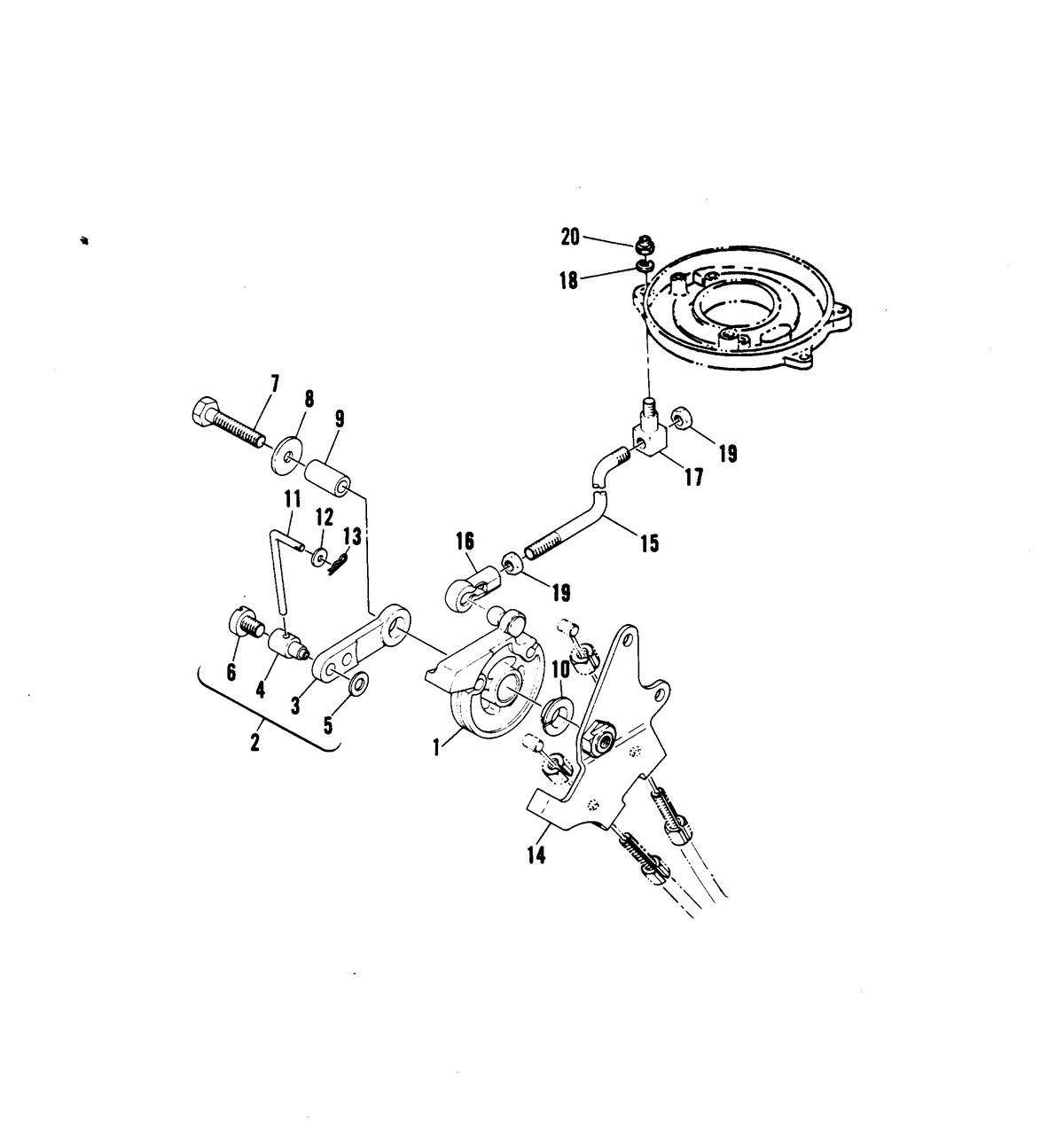 MARINER 15 H.P. W/MARATHON THROTTLE LINKAGE