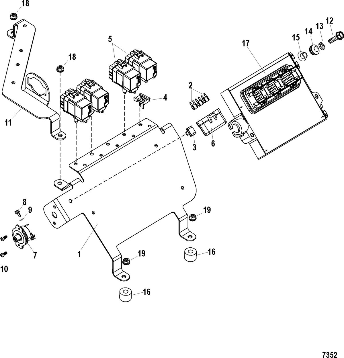 MERCRUISER 496 MAG STERNDRIVE PCM and Bracket