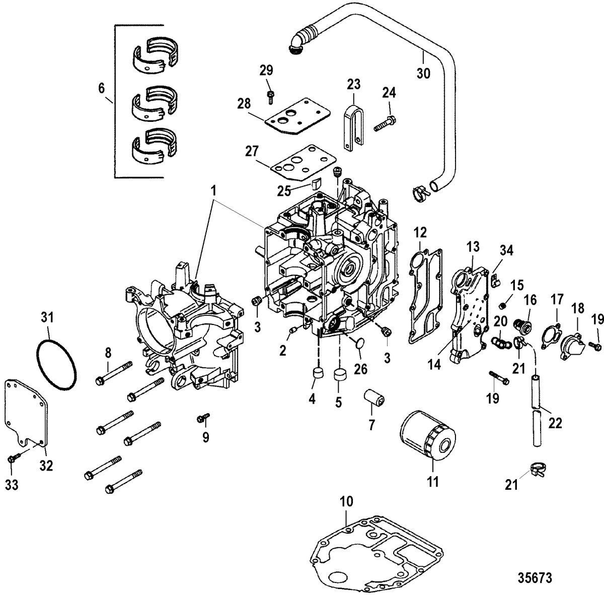 MERCURY 25 (4- STROKE) Cylinder Block