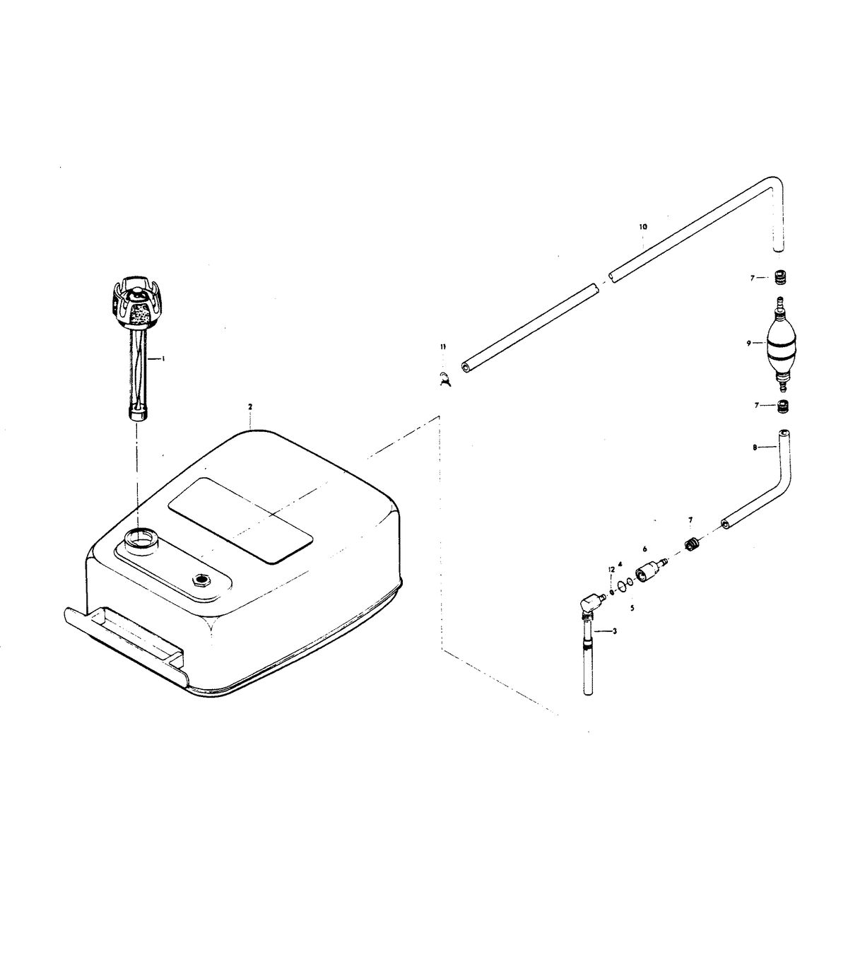 CHRYSLER 85 H.P. FUEL TANK AND LINE