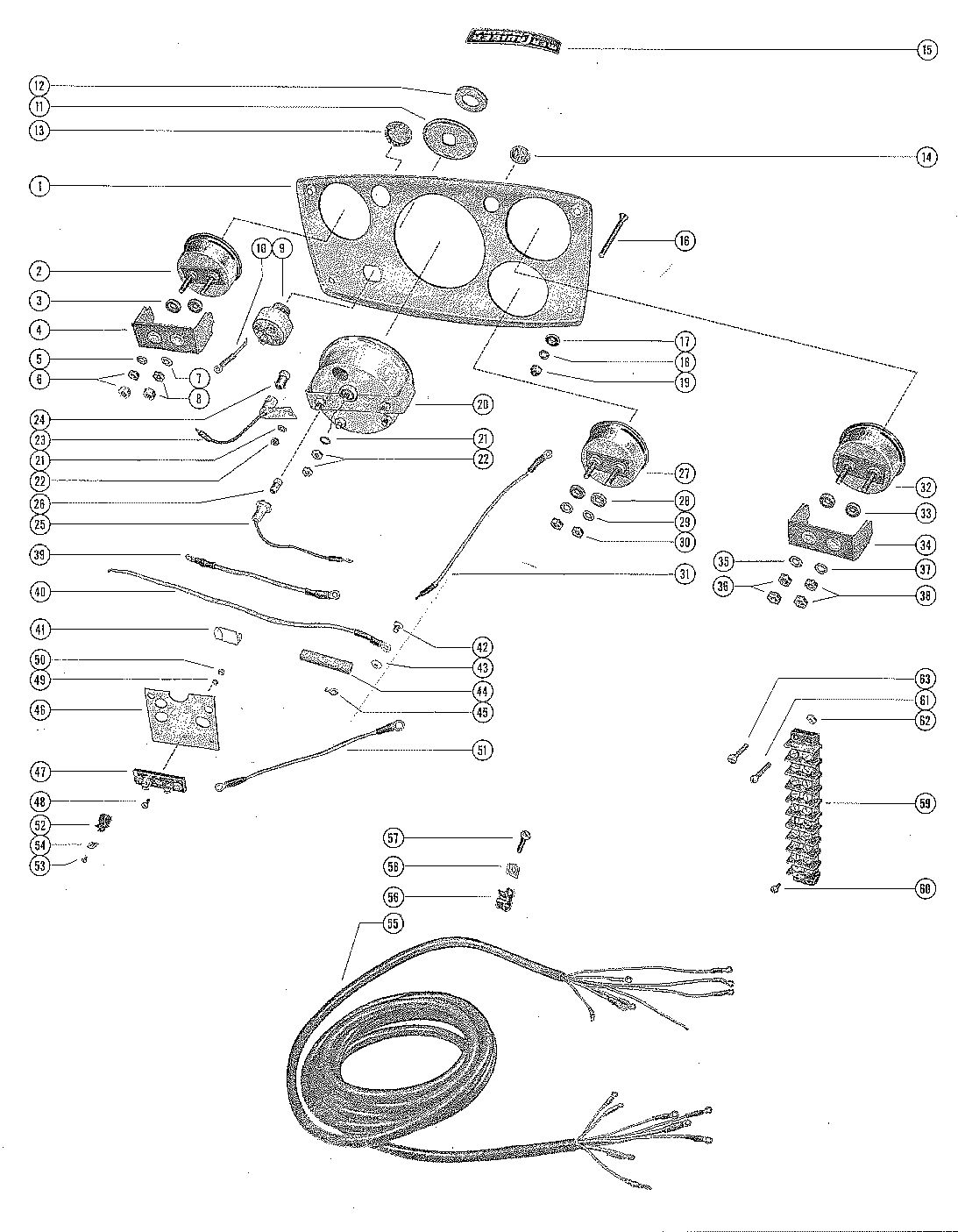 MERCRUISER 190 ENGINE INSTRUMENT PANEL ASSEMBLY