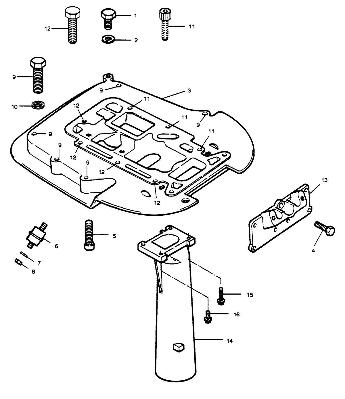 FORCE FORCE 1989 50 H.P. "B" MODELS SPACER PLATE