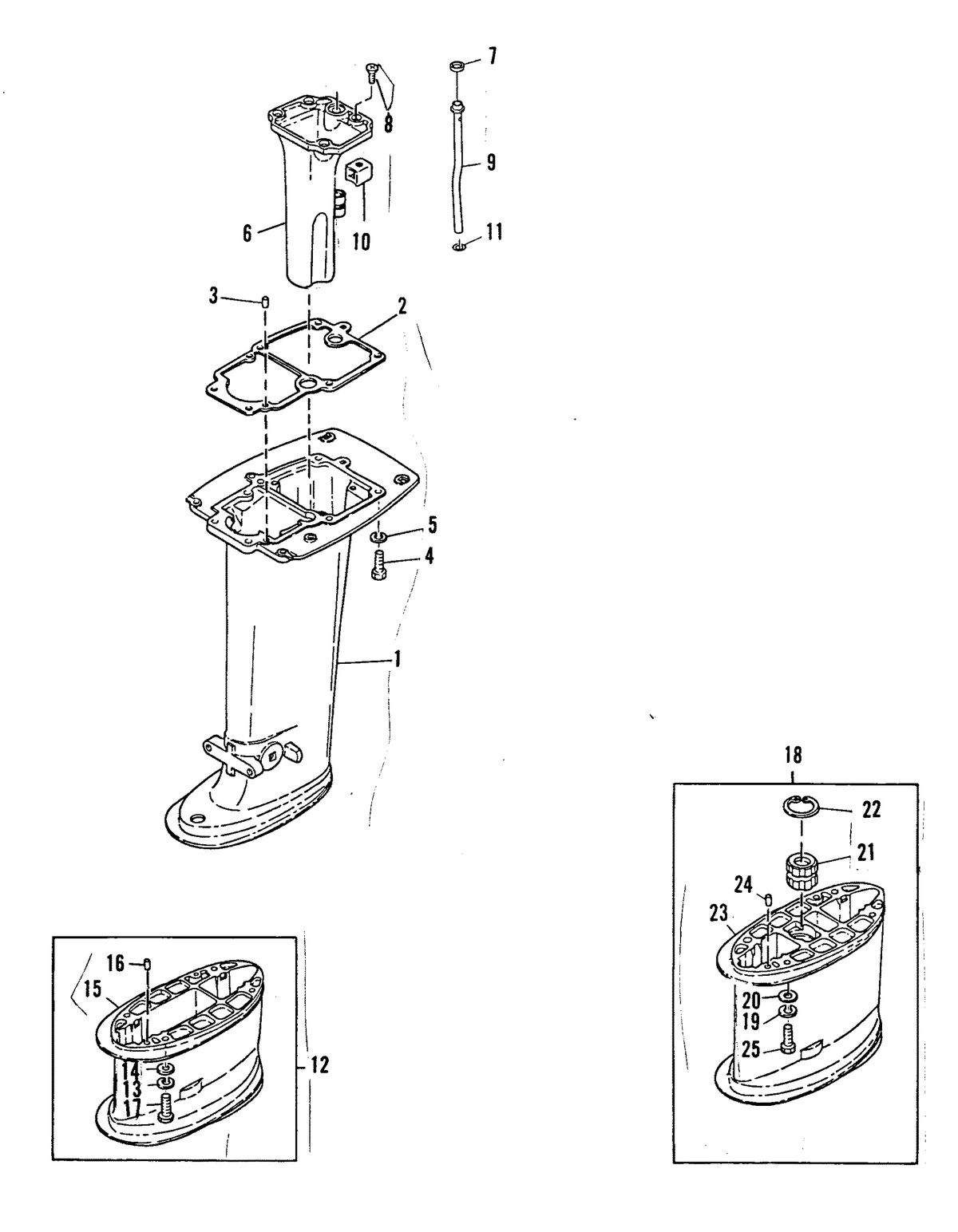 MARINER 25 HP K DRIVESHAFT HOUSING
