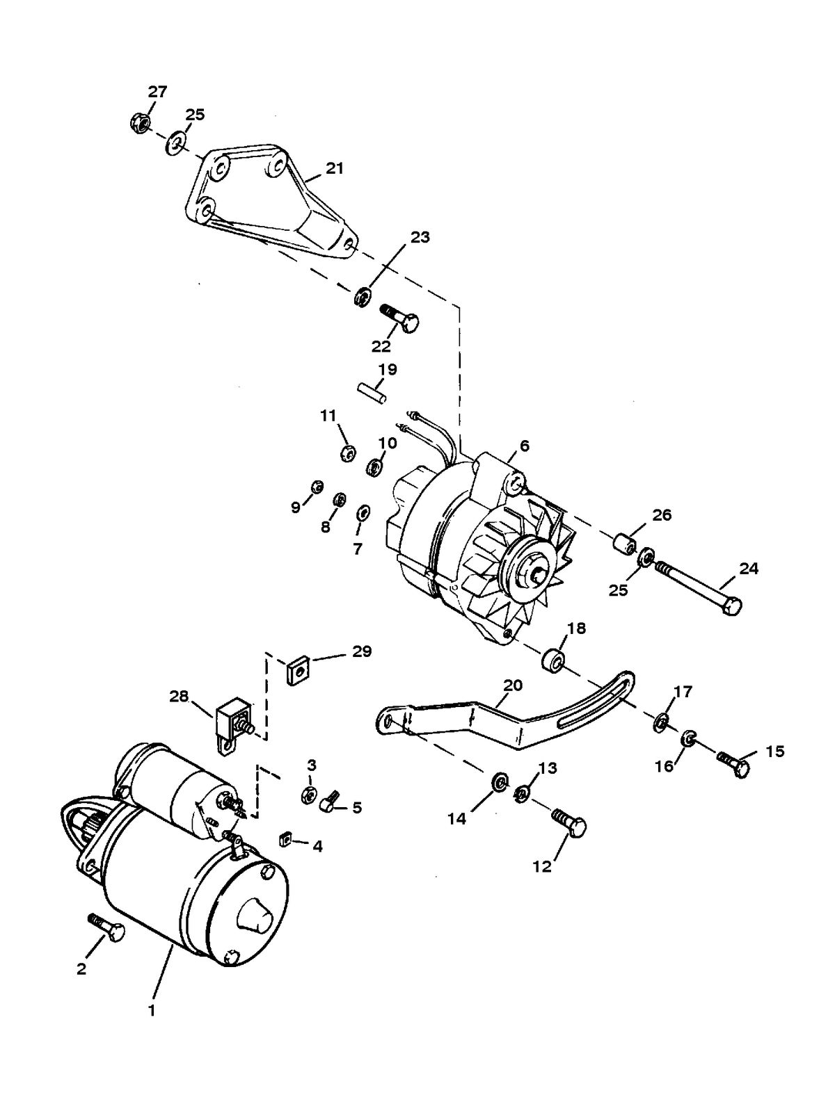 MERCRUISER 350 MAGNUM EFI/MP TOURN SKI STARTER AND ALTERNATOR