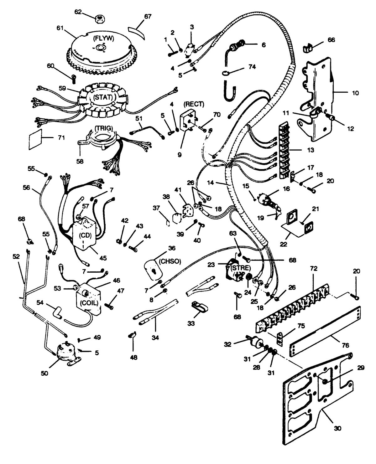 FORCE FORCE 1989 85 H.P. "A" MODELS ELECTRICAL COMPONENTS
