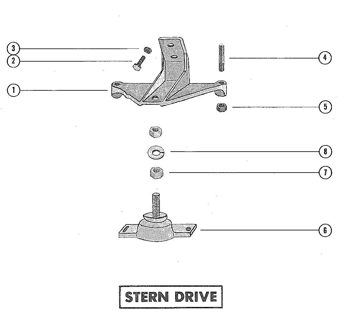 MERCRUISER 233 ENGINE ENGINE MOUNTING (STERN DRIVE)